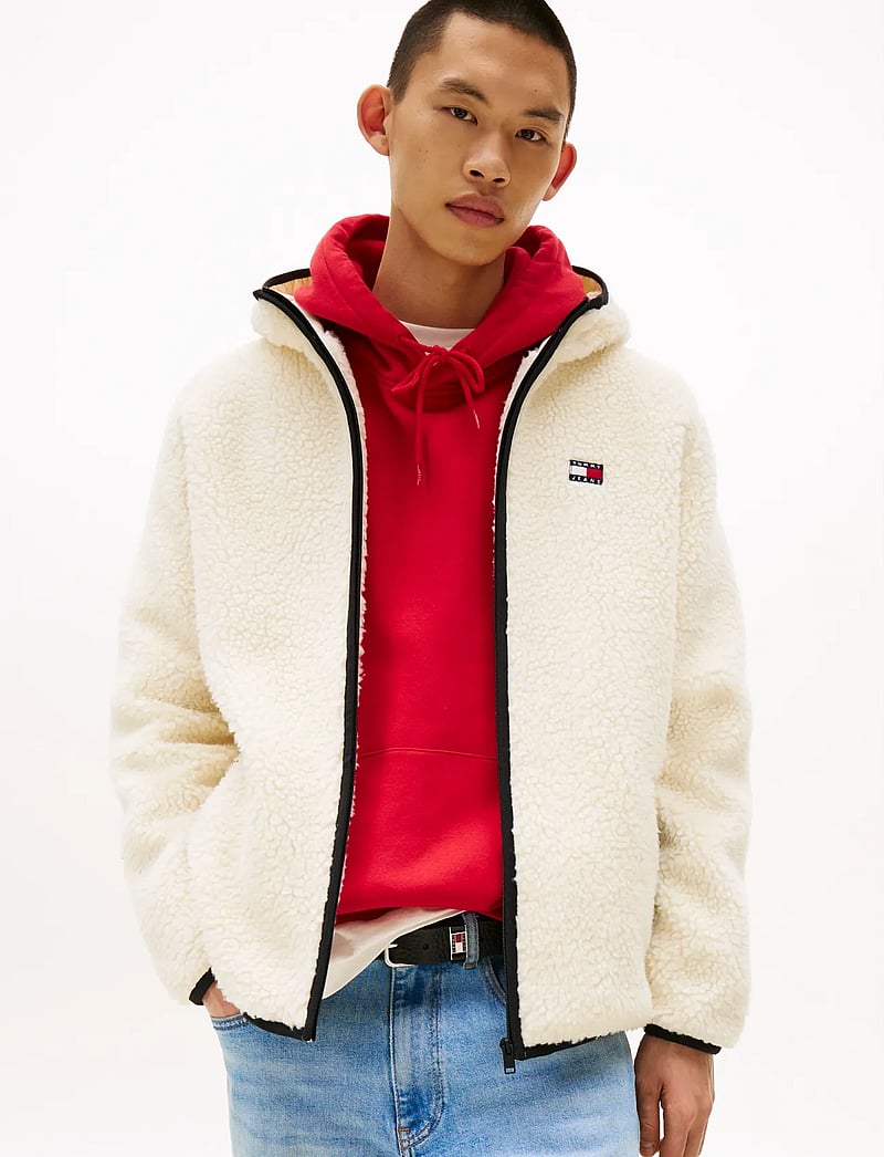 Tommy Jeans - TJM REG BADGE TEDDY ZIP TRU EXT - teddytröjor - desert sand dune - 0