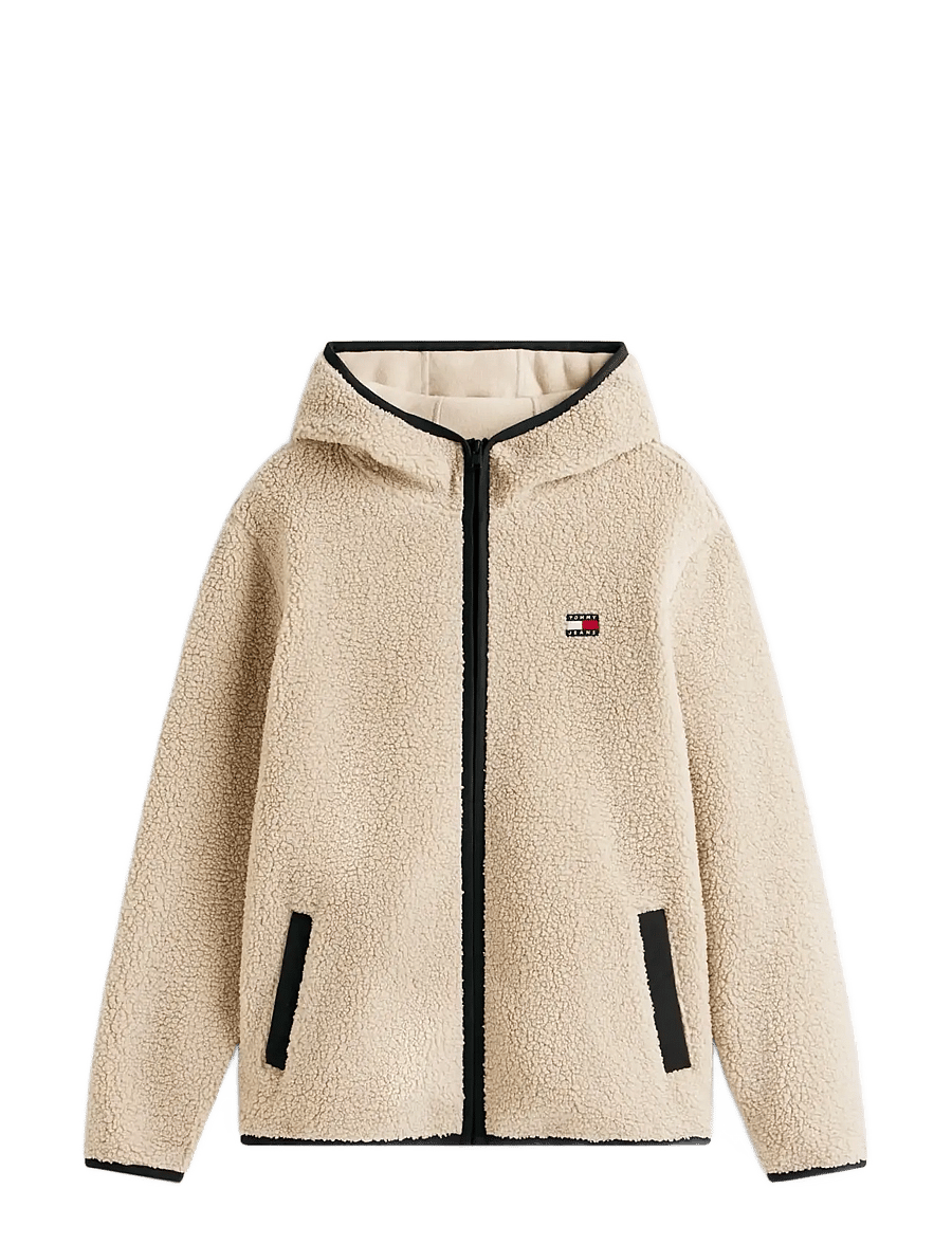 Tommy Jeans - TJM REG BADGE TEDDY ZIP TRU EXT - fleece-pullover - gulf sand - 1