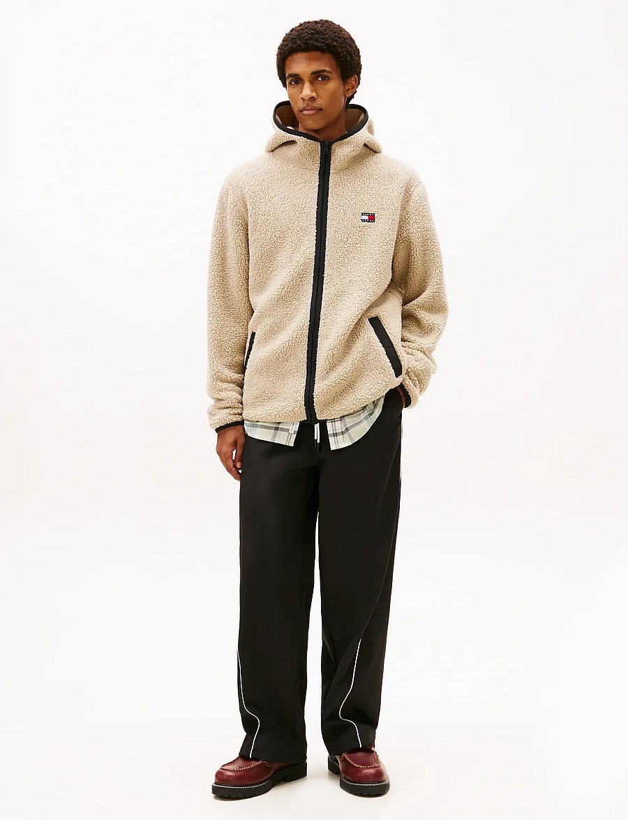 Tommy Jeans - TJM REG BADGE TEDDY ZIP TRU EXT - fleece-pullover - gulf sand - 2