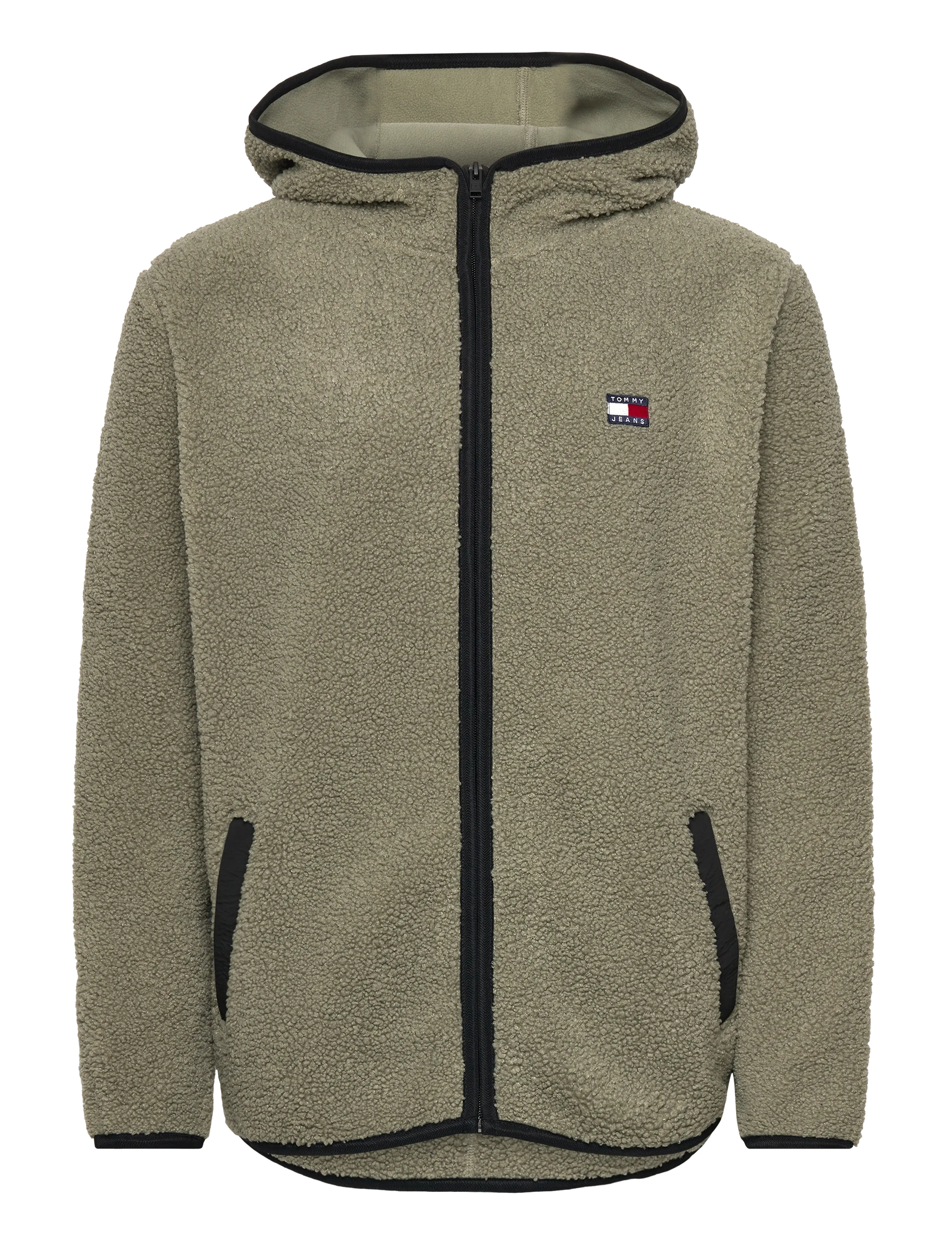 Tommy Jeans TJM REG BADGE TEDDY ZIP TRU EXT - Tommy Hilfiger - UTILITY SAGE / khaki/green