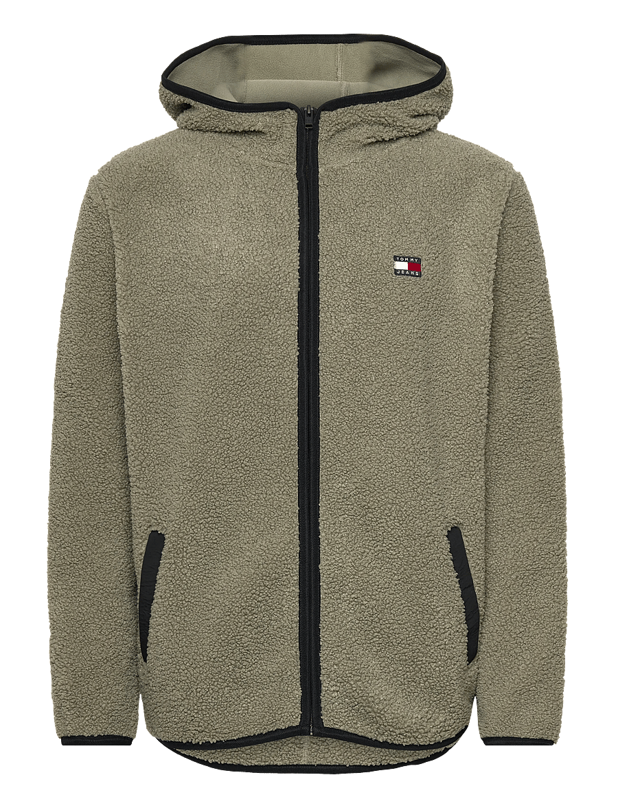Tommy Jeans - TJM REG BADGE TEDDY ZIP TRU EXT - fleece-pullover - utility sage - 1