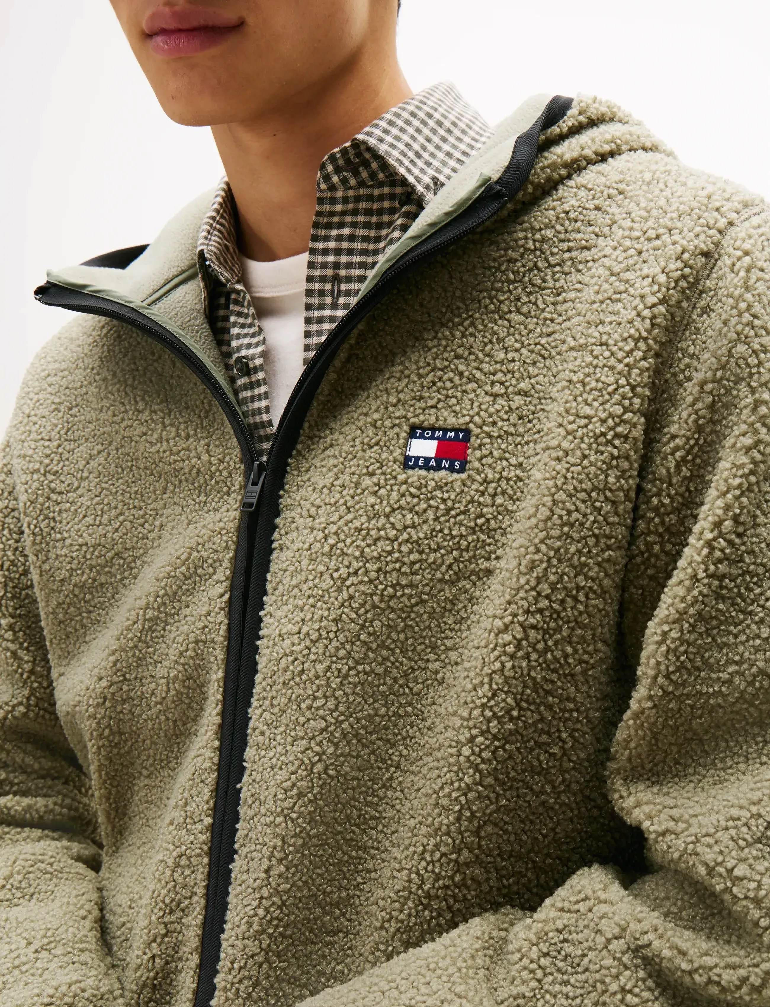 Tommy Jeans - TJM REG BADGE TEDDY ZIP TRU EXT - fleecetrøjer - utility sage - 5