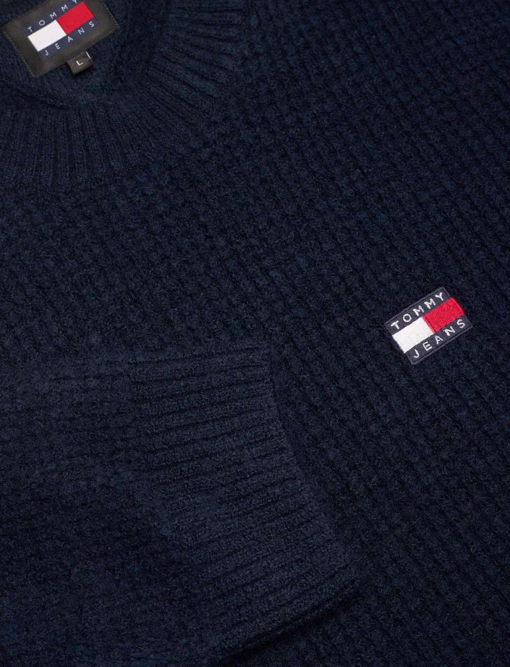 Tommy Jeans - TJM REG WAFFLE SWEATER - round necks - dark night navy melange - 2