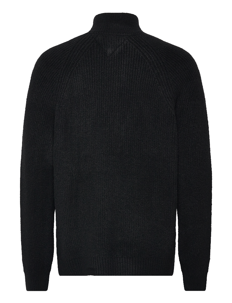 Tommy Jeans - TJM REG 1/4 ZIP RAGLAN BADGE - black melange - 1