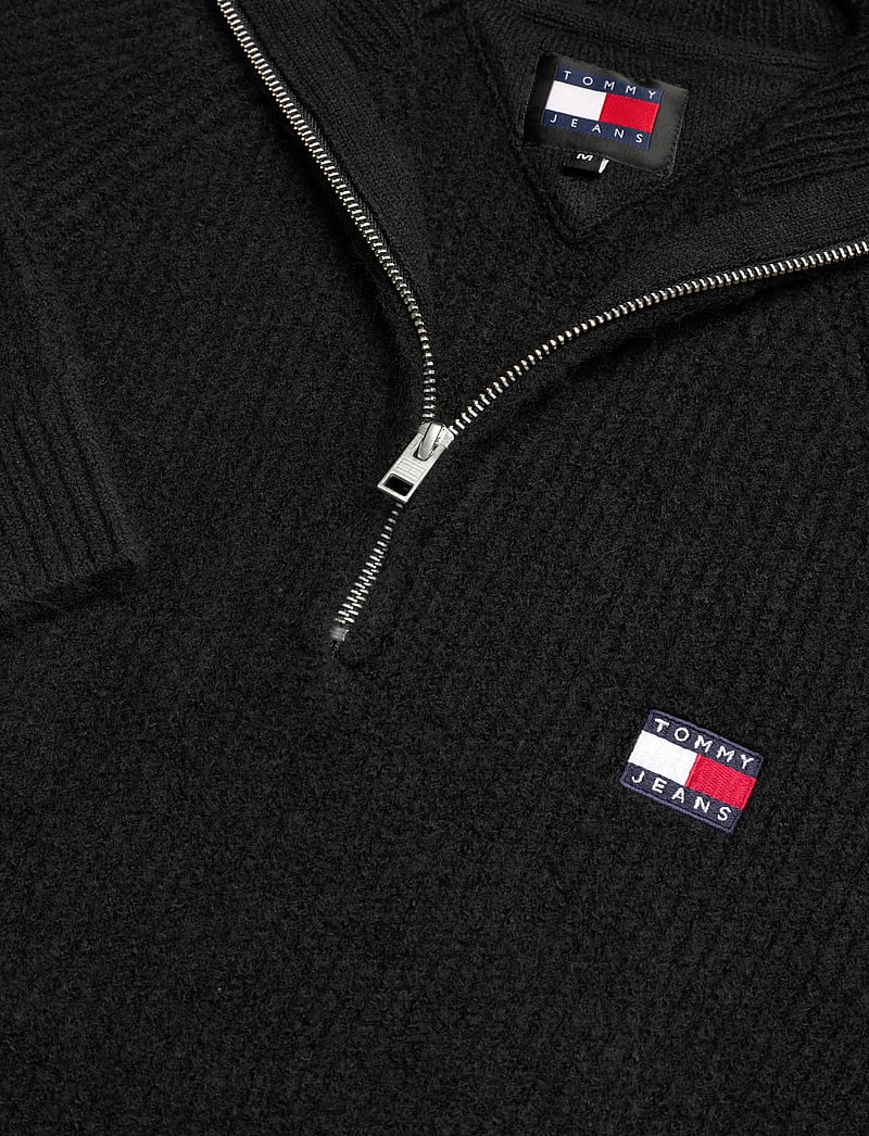 Tommy Jeans - TJM REG 1/4 ZIP RAGLAN BADGE - black melange - 2