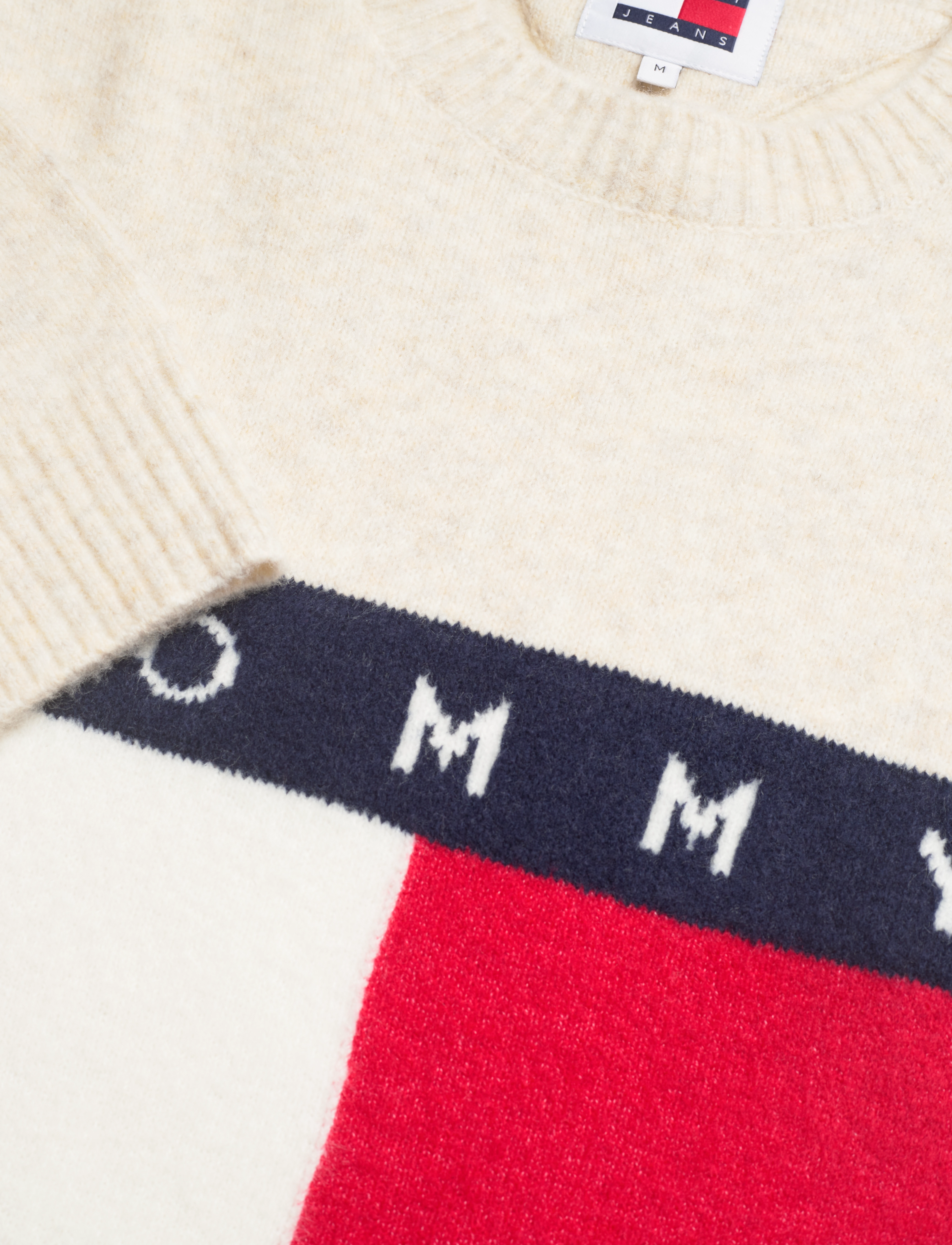 Tommy Jeans - TJM REG MELANGE FLAG SWEATER - newsprint melange - 2