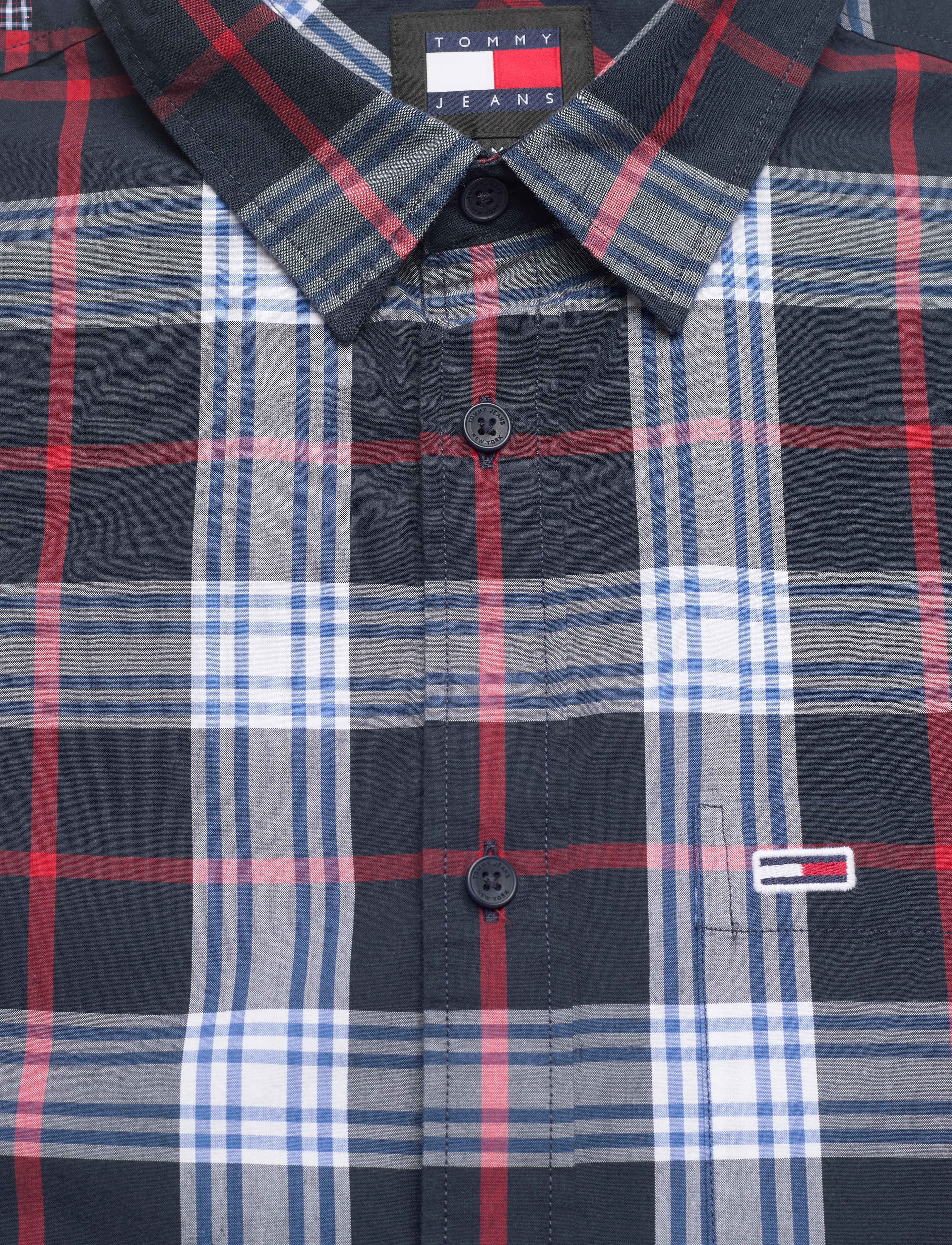 Tommy Jeans - TJM REG POPLIN CHECK SHIRT - dark night navy check - 2