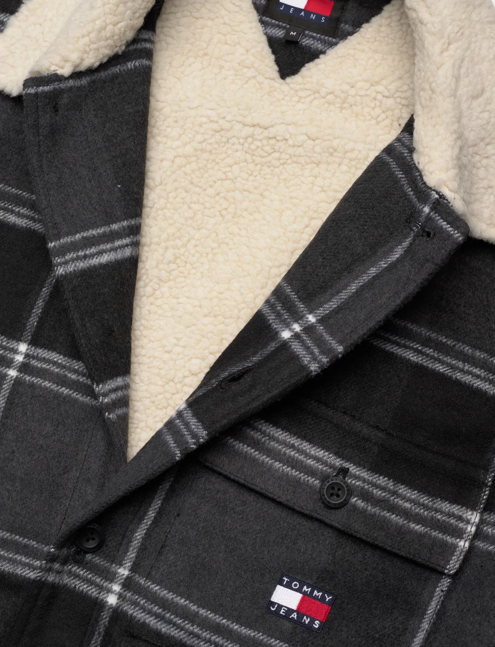 Tommy Jeans - TJM CHECK SHERPA OVERSHIRT EXT - overshirts - black check - 2
