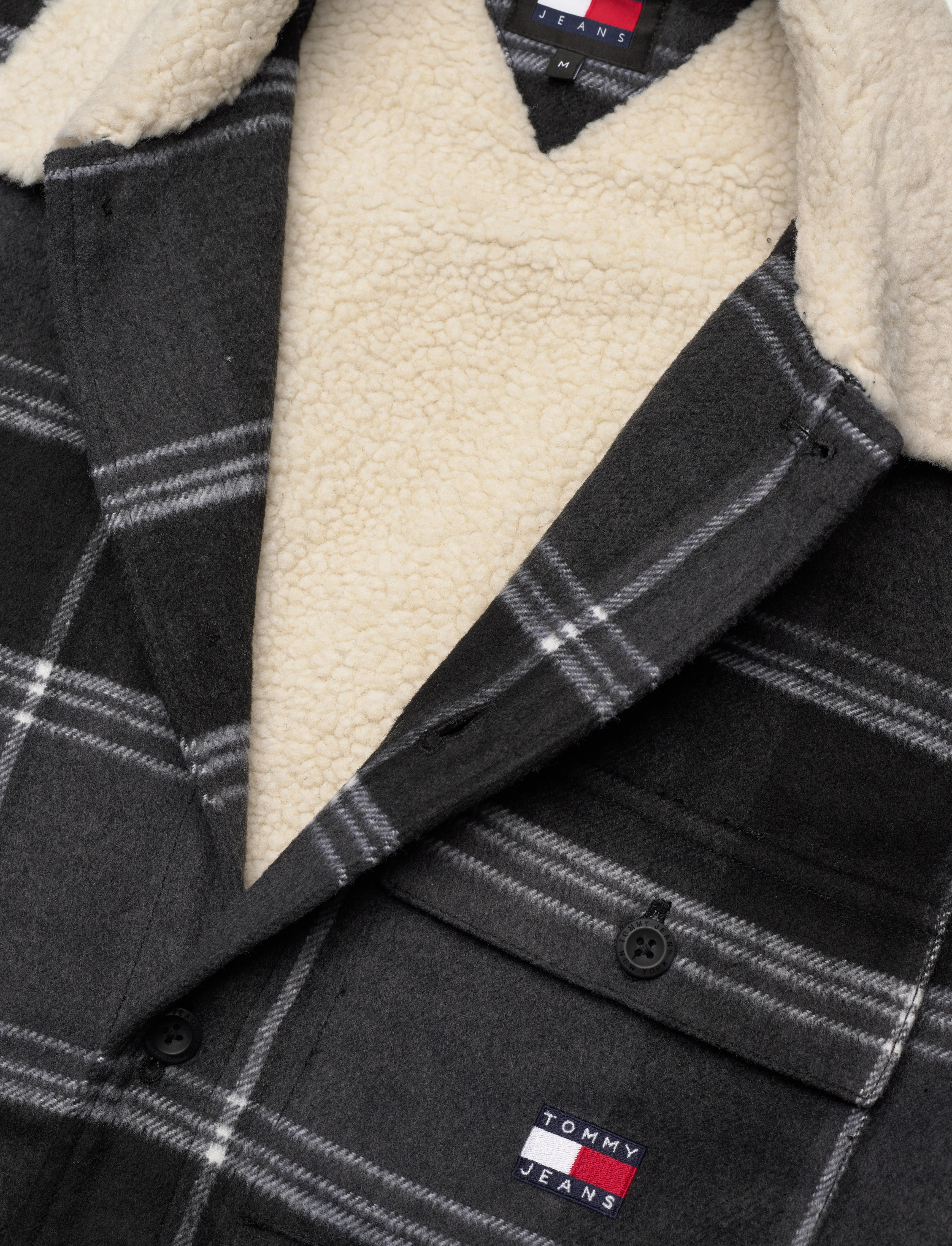 Tommy Jeans - TJM CHECK SHERPA OVERSHIRT EXT - black check - 2