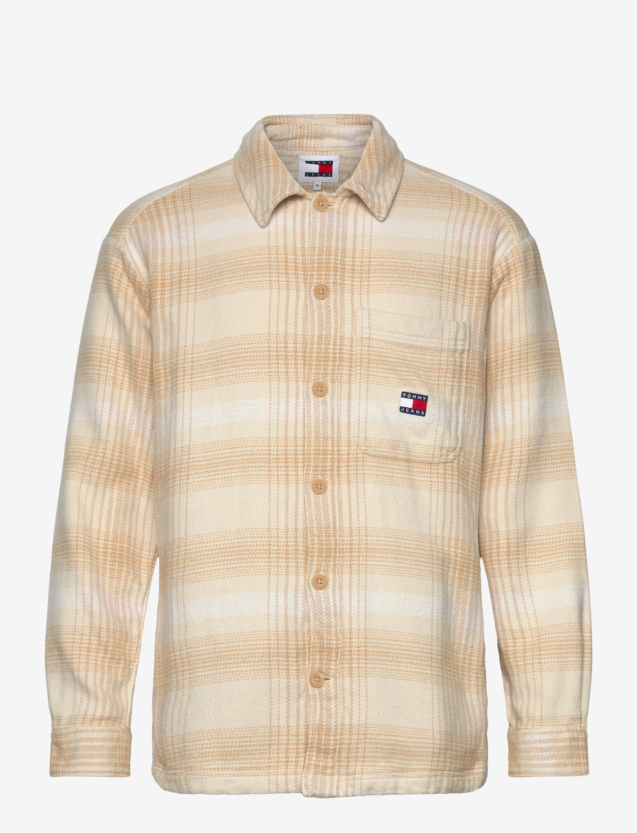 Tommy Jeans - TJM BADGE CHECK OVERSHIRT - karierte hemden - gentle gold check - 0