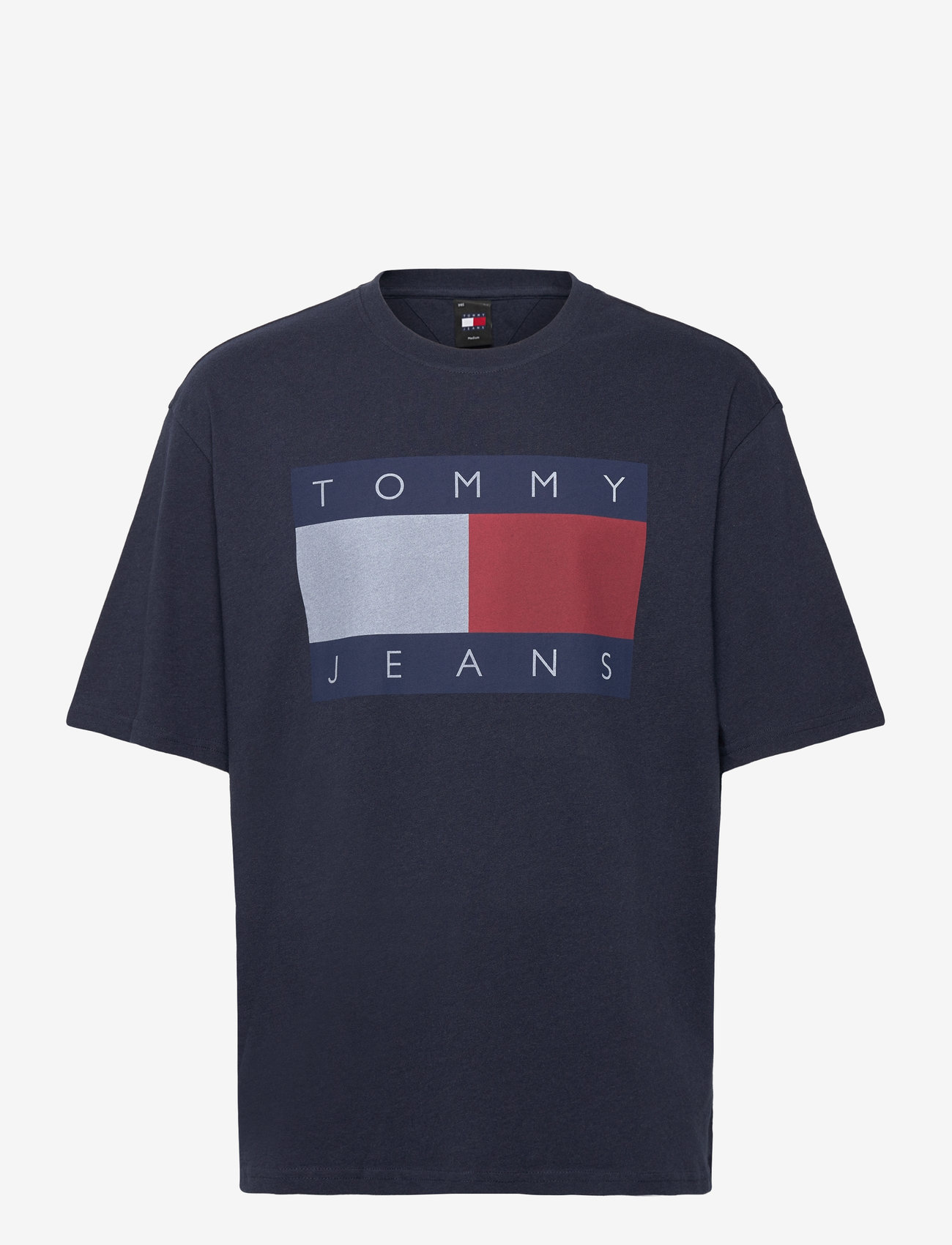 Tommy Jeans - TJM OVZ MELANGE FLAG TEE - kurzärmelig - dark night navy melange - 0