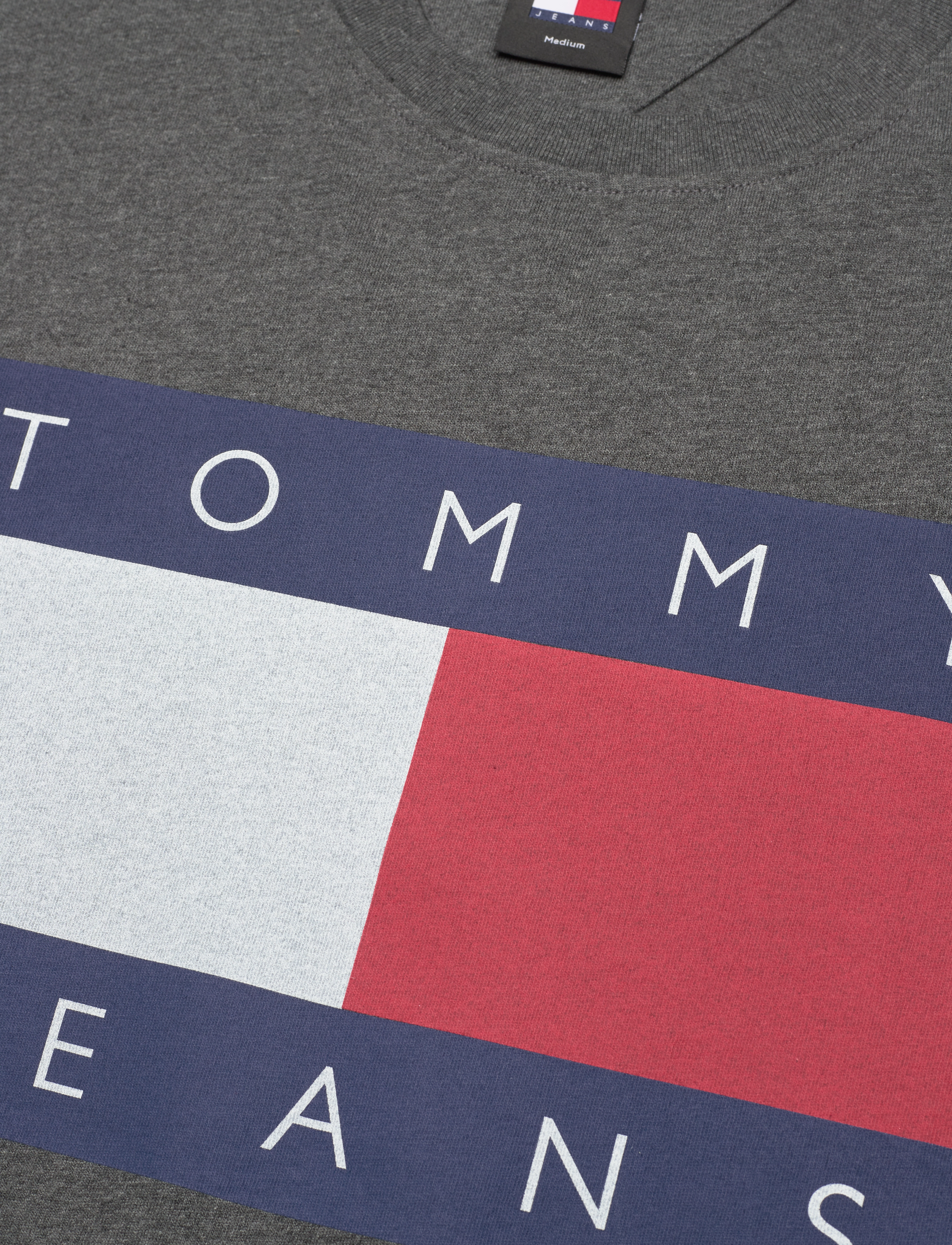Tommy Jeans - TJM OVZ MELANGE FLAG TEE - new charcoal melange - 2