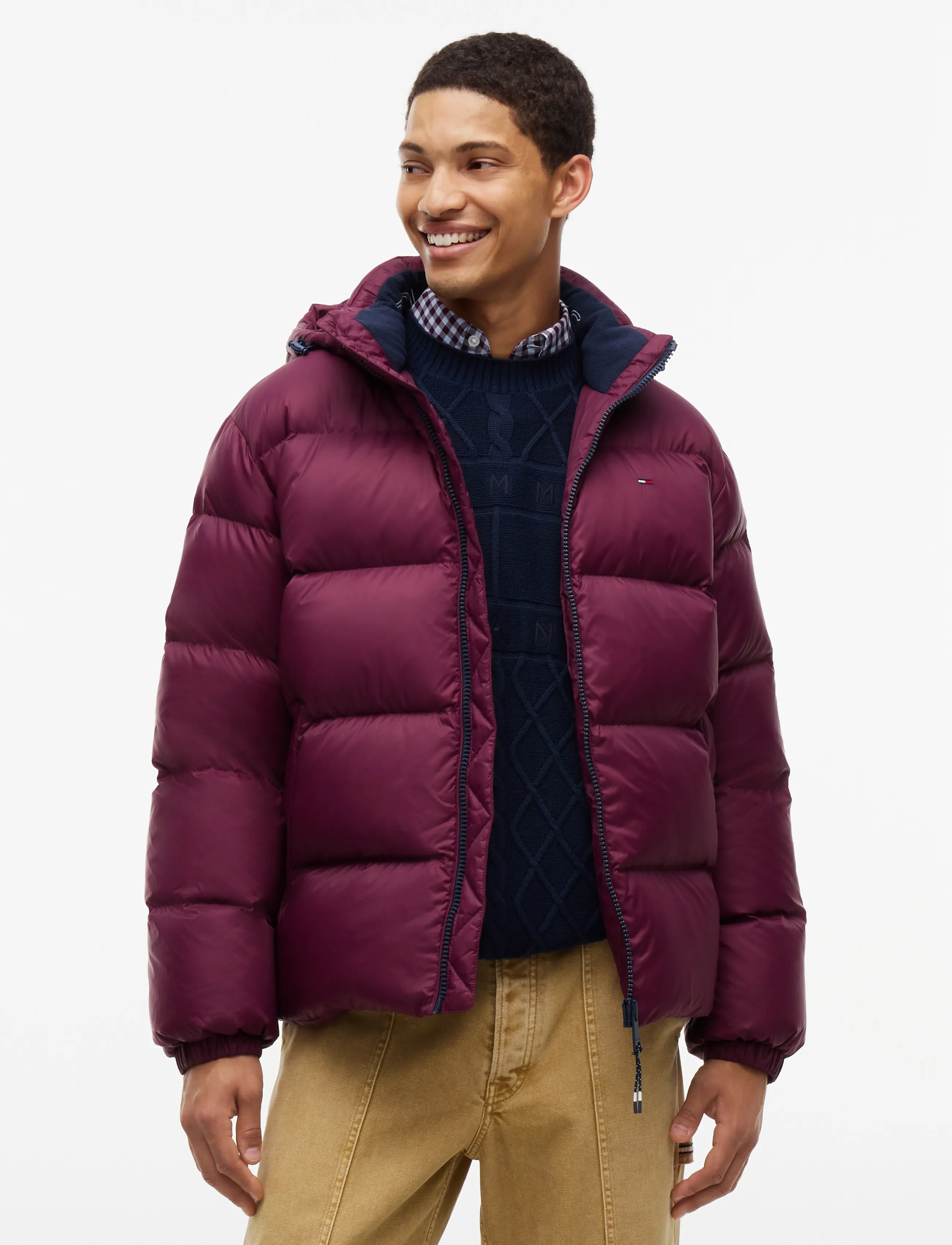 Tommy Jeans TJM ESSENTIAL DOWN JACKET EXT - Kleidung - CALYPSO BERRY / burgundy