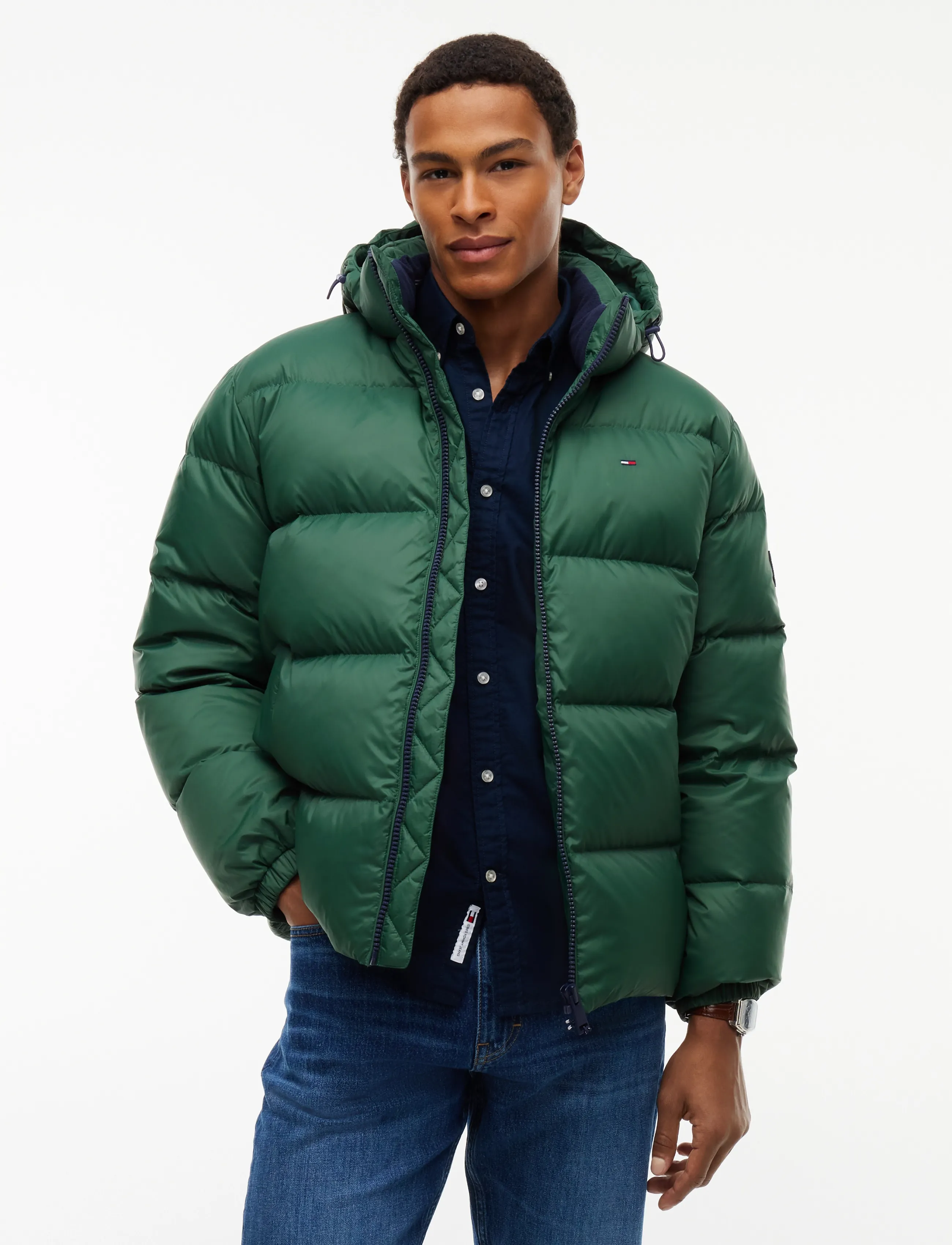 Tommy Jeans TJM ESSENTIAL DOWN JACKET EXT - Tommy Hilfiger - VELVET GREEN / green