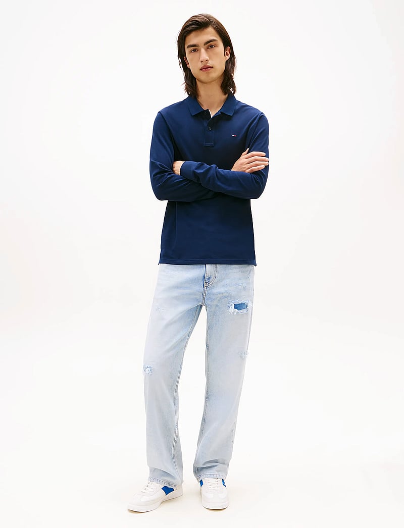 Tommy Jeans - TJM SLIM PLACKET POLO LS EXT - langärmelig - dark night navy - 3