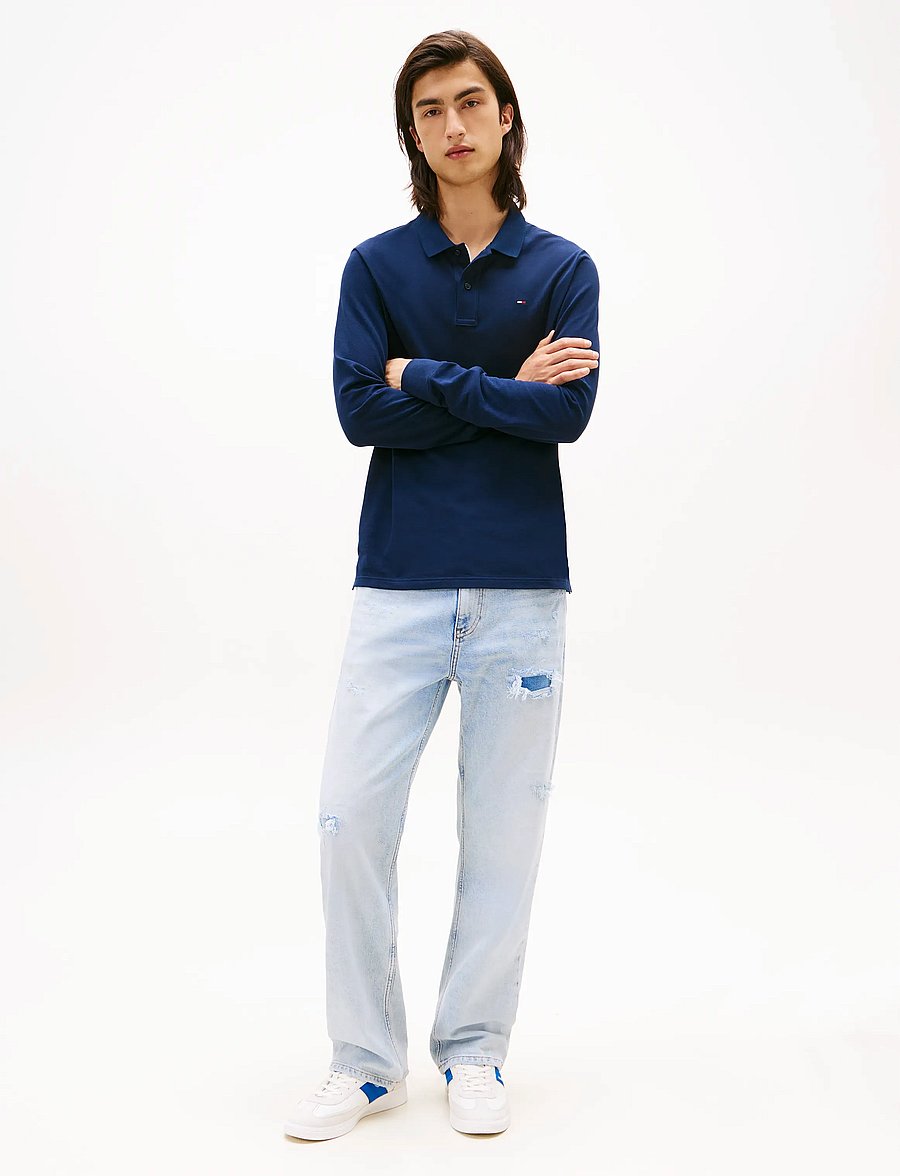 Tommy Jeans - TJM SLIM PLACKET POLO LS EXT - langärmelig - dark night navy - 3