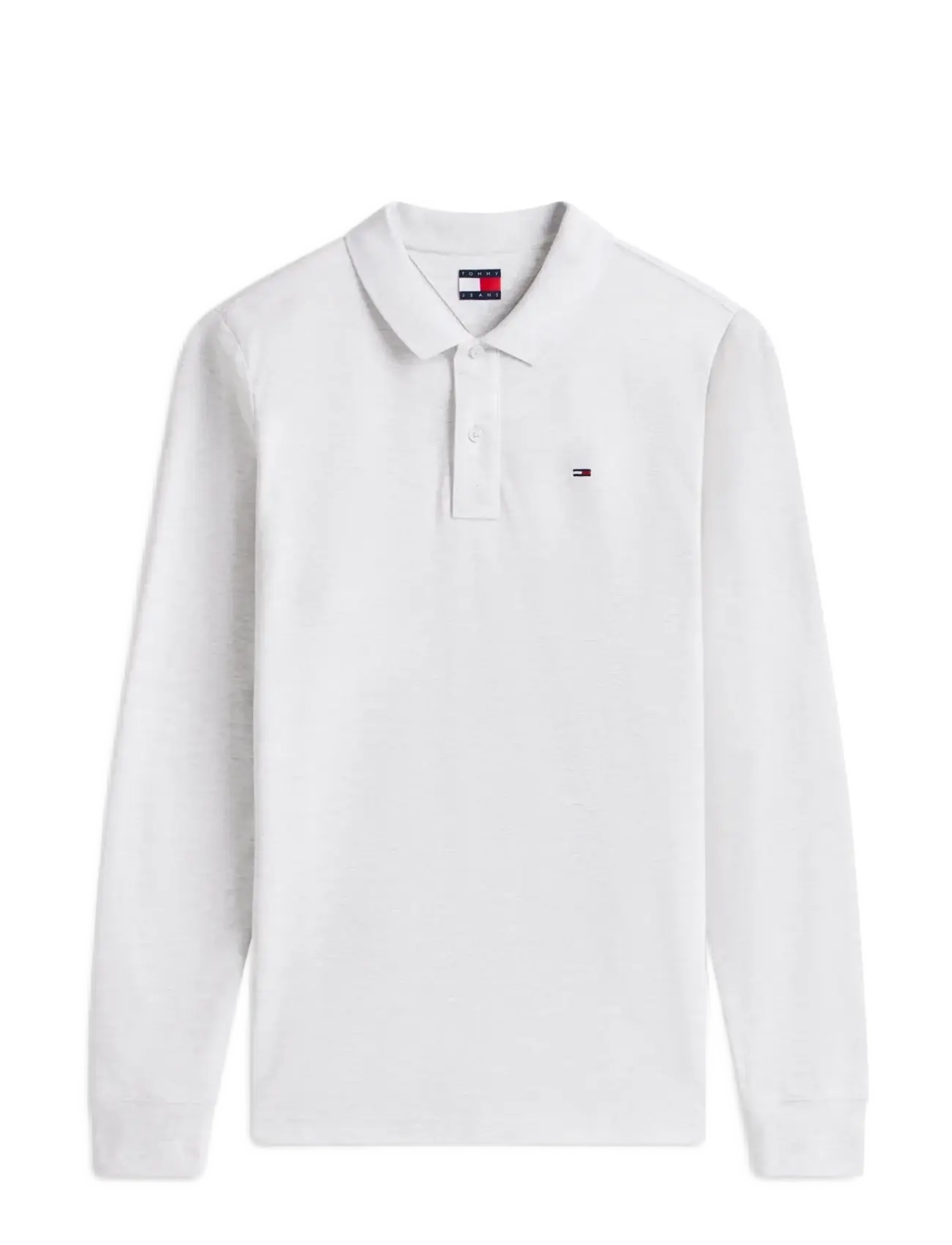 Tommy Jeans - TJM SLIM PLACKET POLO LS EXT - long-sleeved polos - ice grey heather - 1