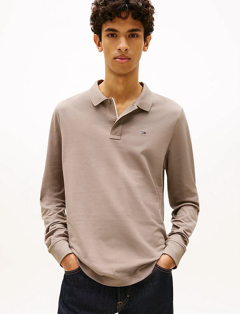 Tommy Jeans - TJM SLIM PLACKET POLO LS EXT - langärmelig - ivy mink - 0