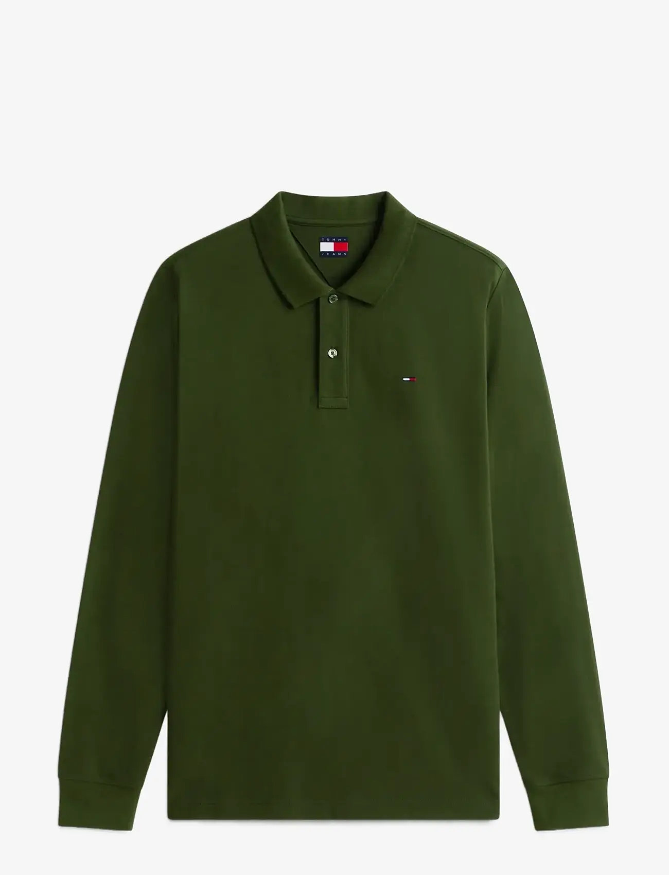 Tommy Jeans - TJM SLIM PLACKET POLO LS EXT - langärmelig - kingston green - 1