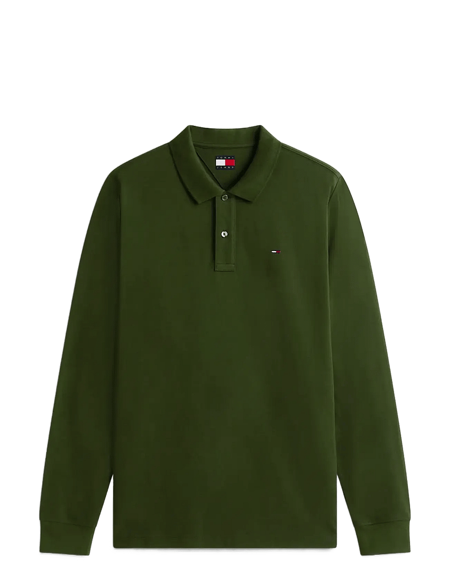 Tommy Jeans - TJM SLIM PLACKET POLO LS EXT - langärmelig - kingston green - 1
