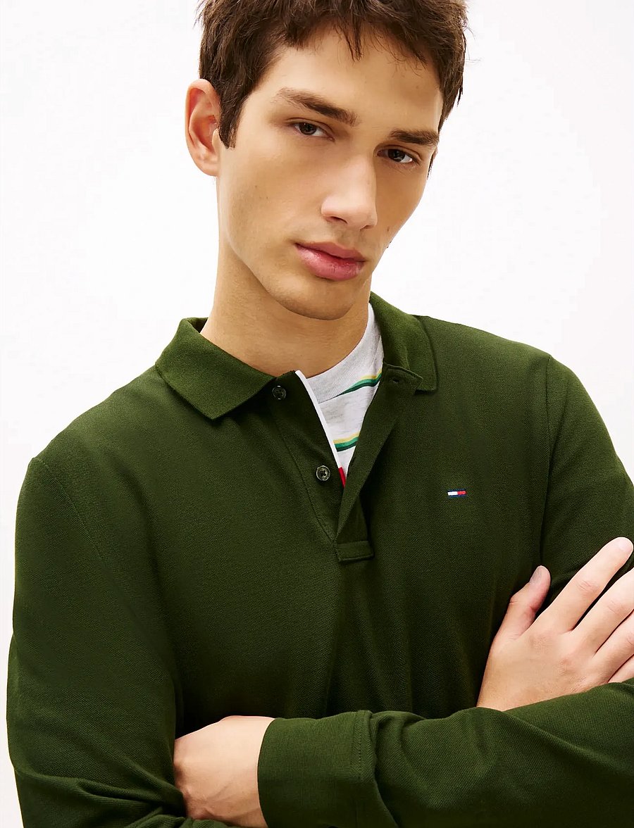 Tommy Jeans - TJM SLIM PLACKET POLO LS EXT - langärmelig - kingston green - 4