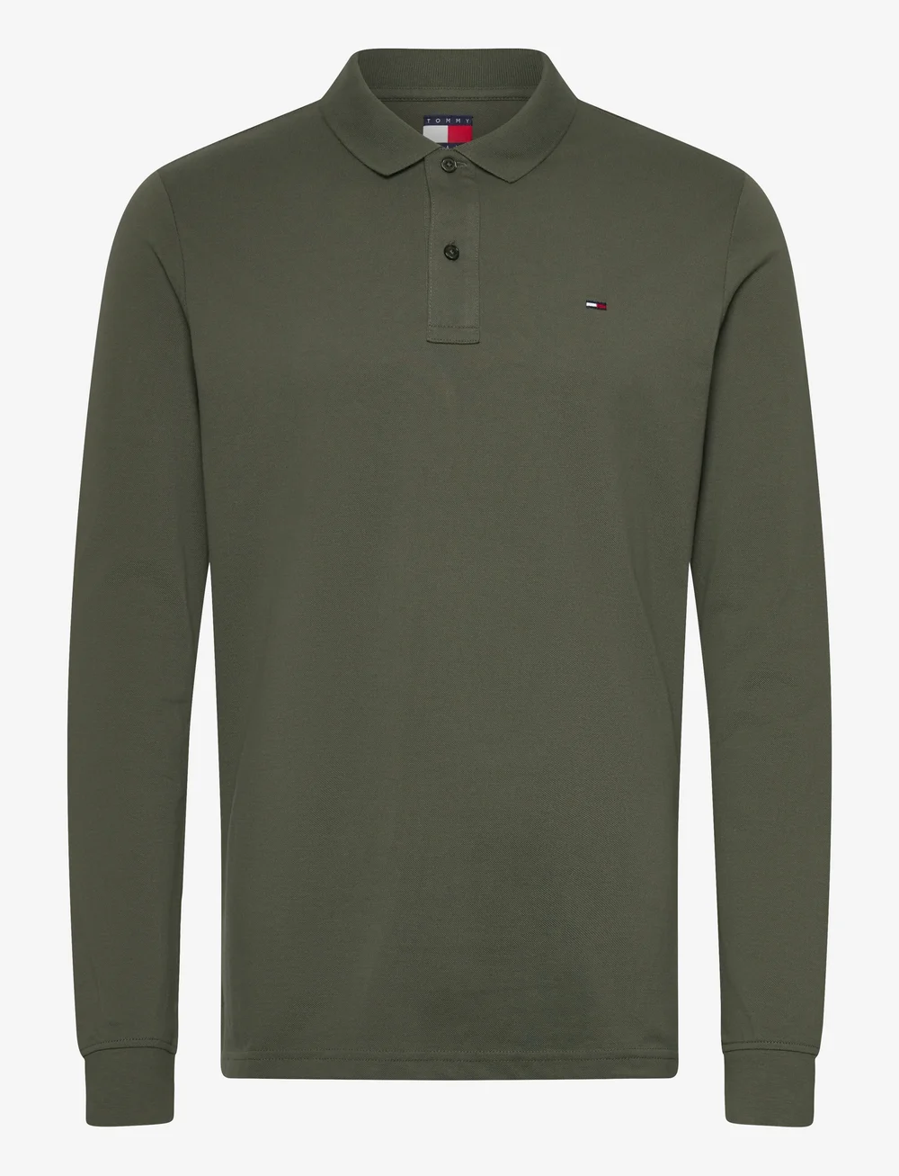 Tommy Jeans - TJM SLIM PLACKET POLO LS EXT - langärmelig - pewter green - 1