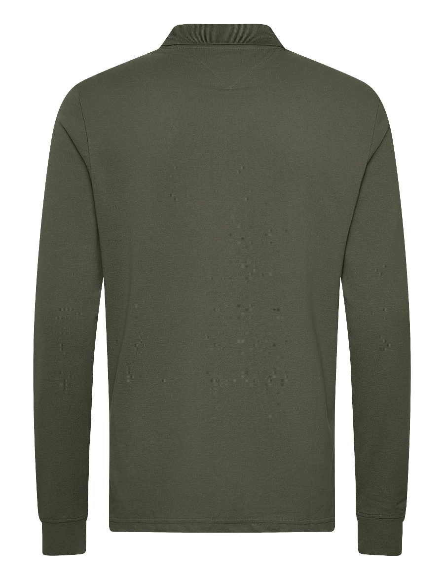 Tommy Jeans - TJM SLIM PLACKET POLO LS EXT - langärmelig - pewter green - 2