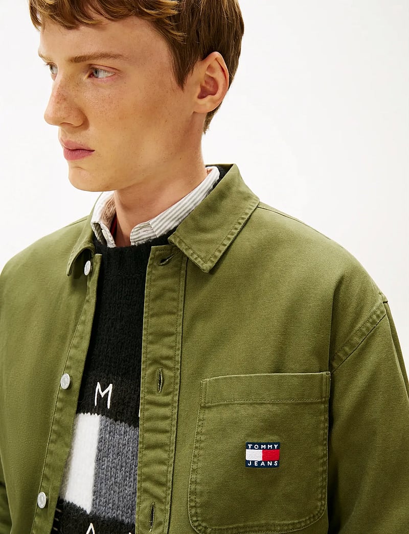 Tommy Jeans - TJM ESSENTIAL OVERSHIRT EXT - overshirts - dark greenery - 4