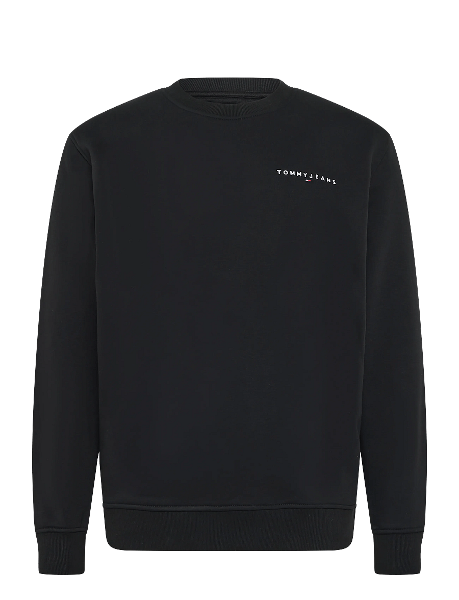 Tommy Jeans - TJM REG LINEAR CREW EXT - sweatshirts - black - 1