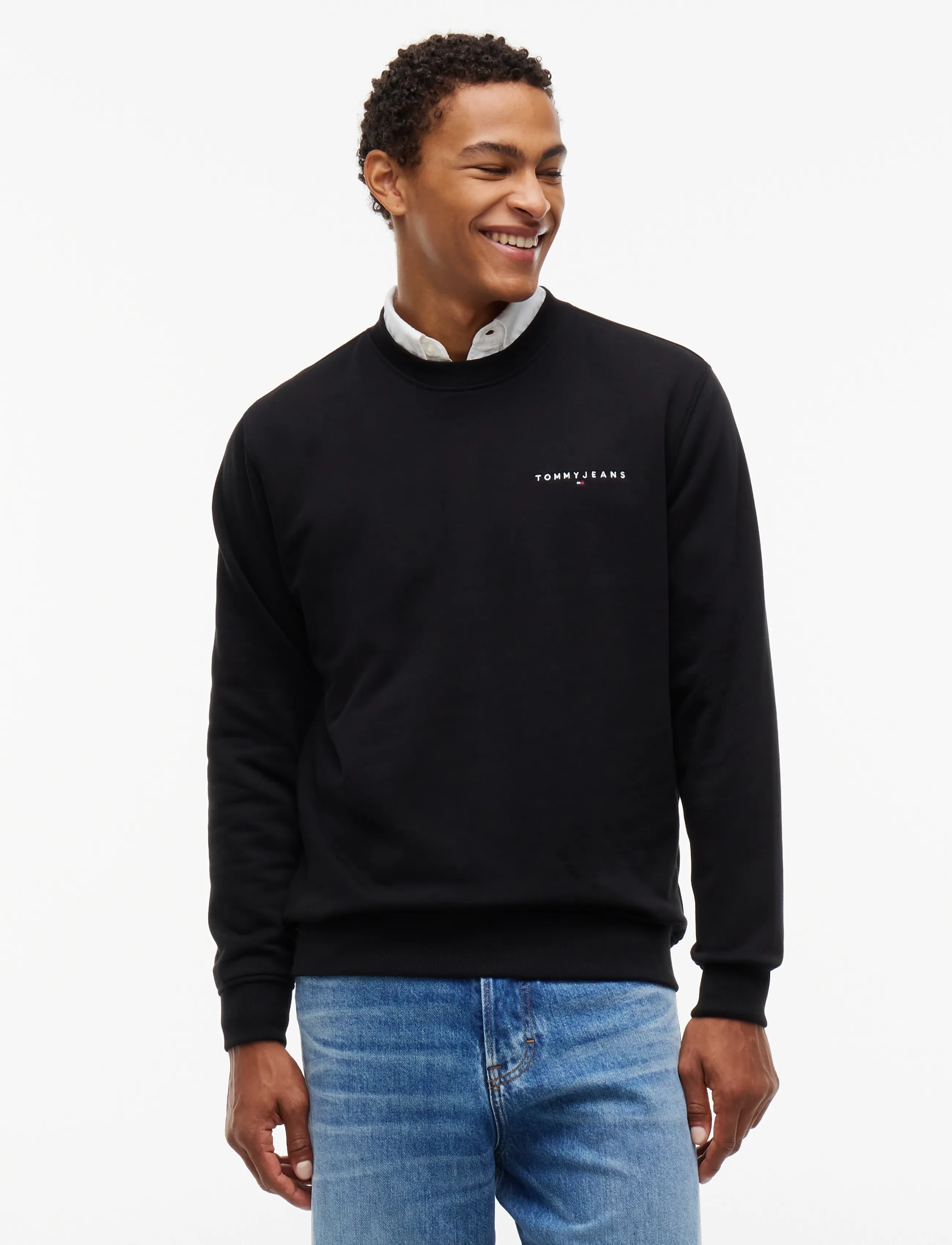 Tommy Jeans TJM REG LINEAR CREW EXT - Sweatshirts - BLACK / black