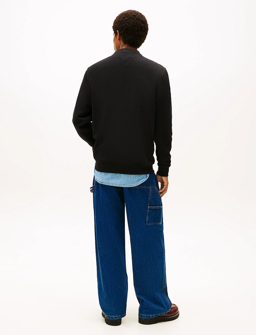 Tommy Jeans - TJM REG LINEAR CREW EXT - sweatshirts - black - 4