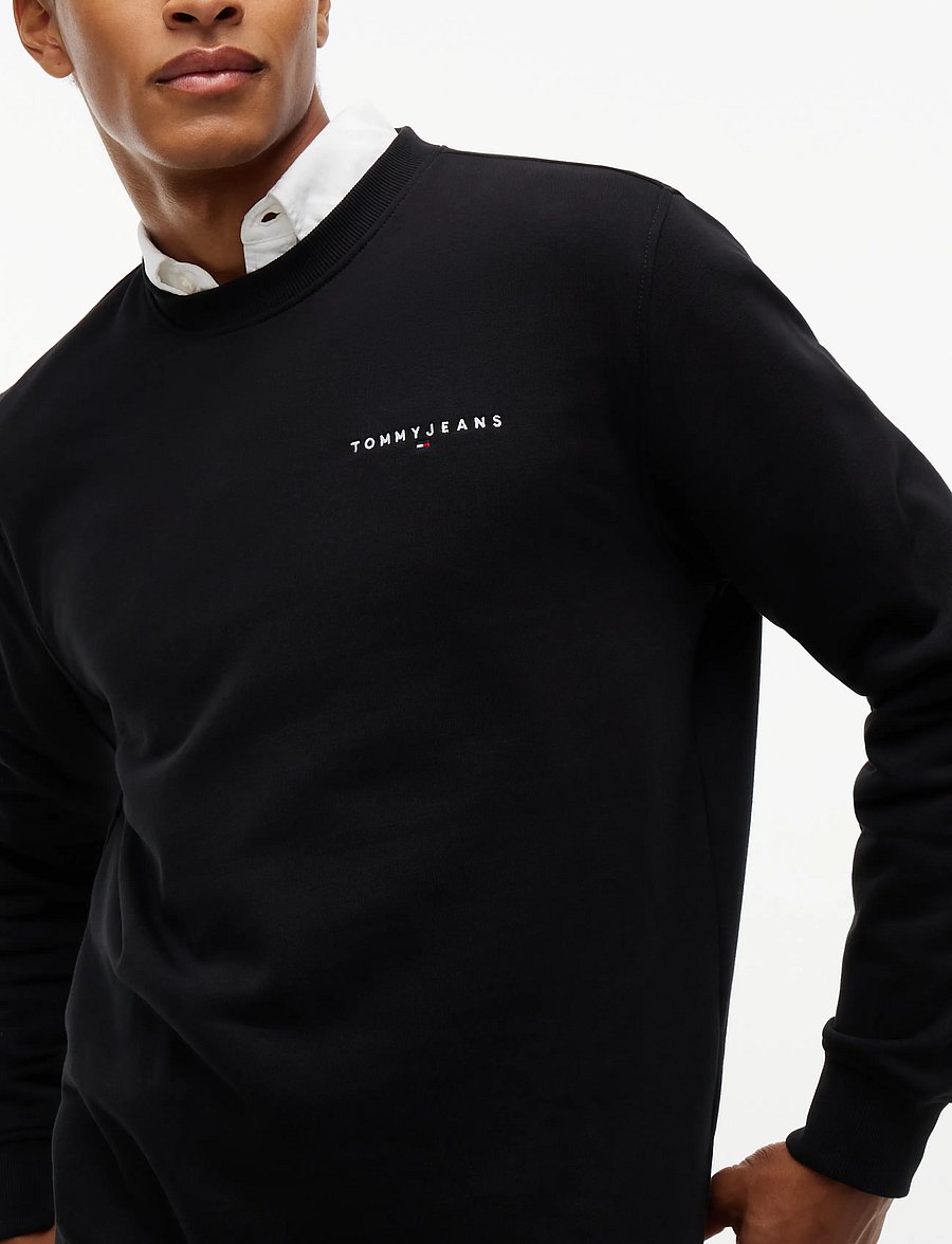 Tommy Jeans - TJM REG LINEAR CREW EXT - rund hals - black - 4