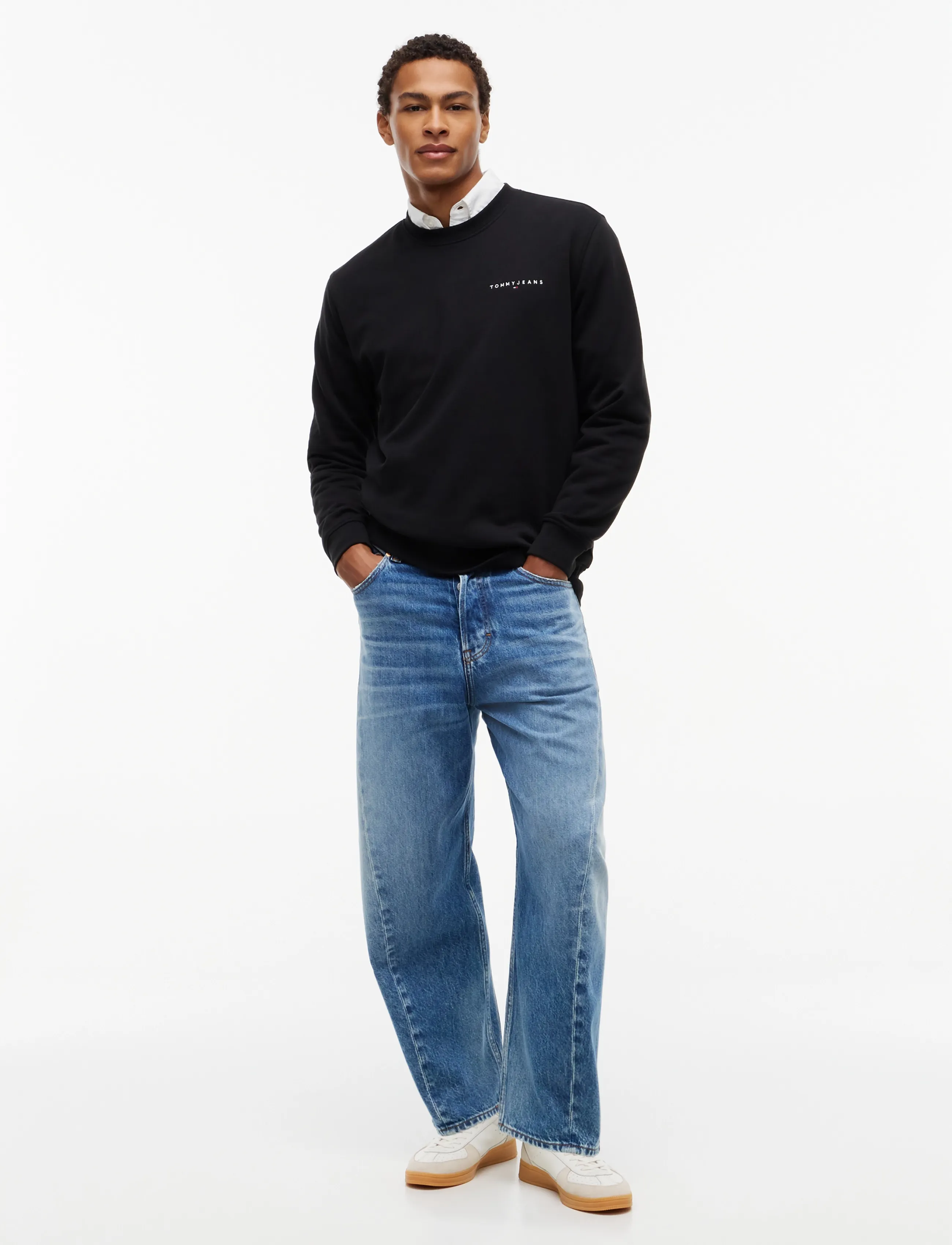 Tommy Jeans - TJM REG LINEAR CREW EXT - rund hals - black - 5
