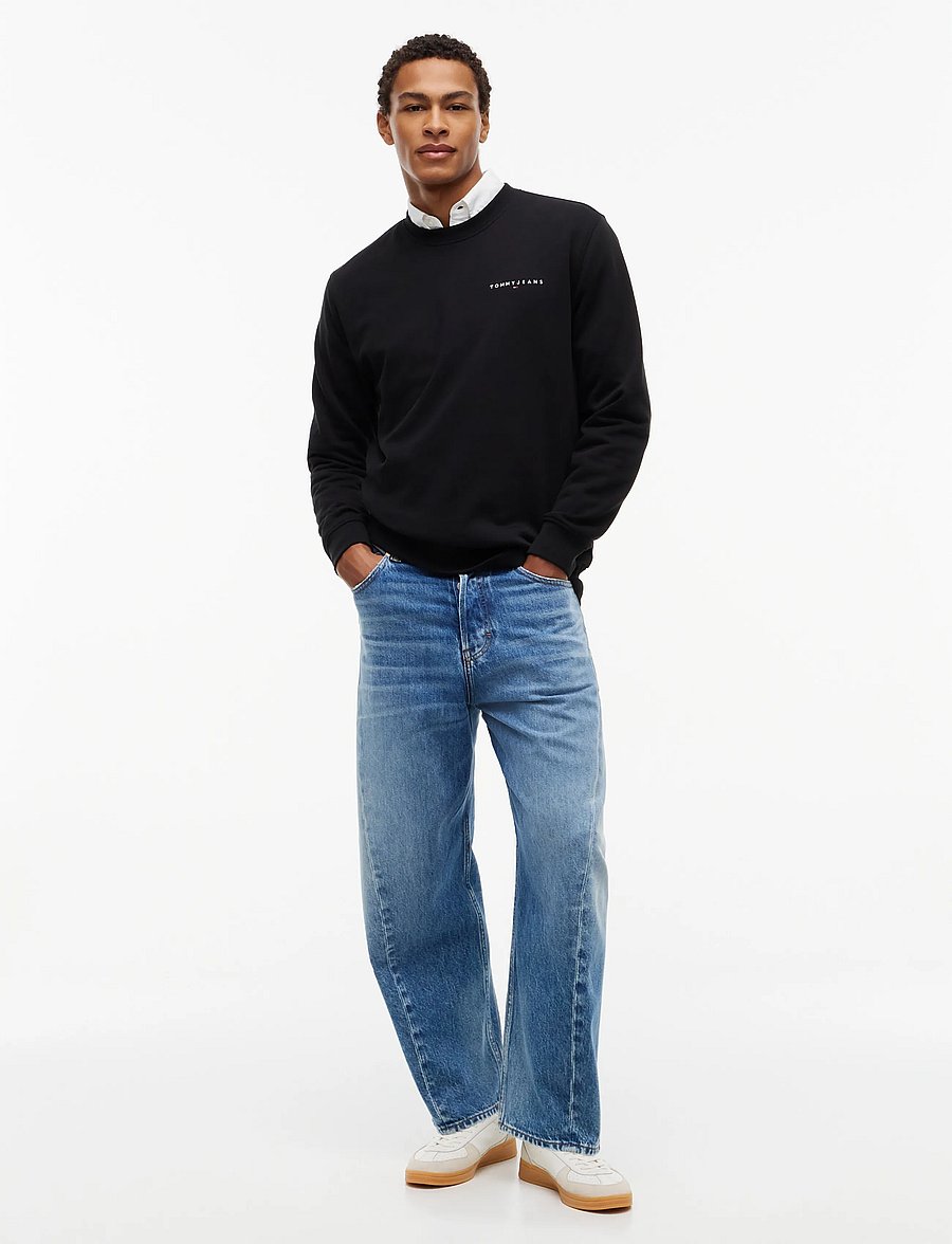 Tommy Jeans - TJM REG LINEAR CREW EXT - rund hals - black - 5