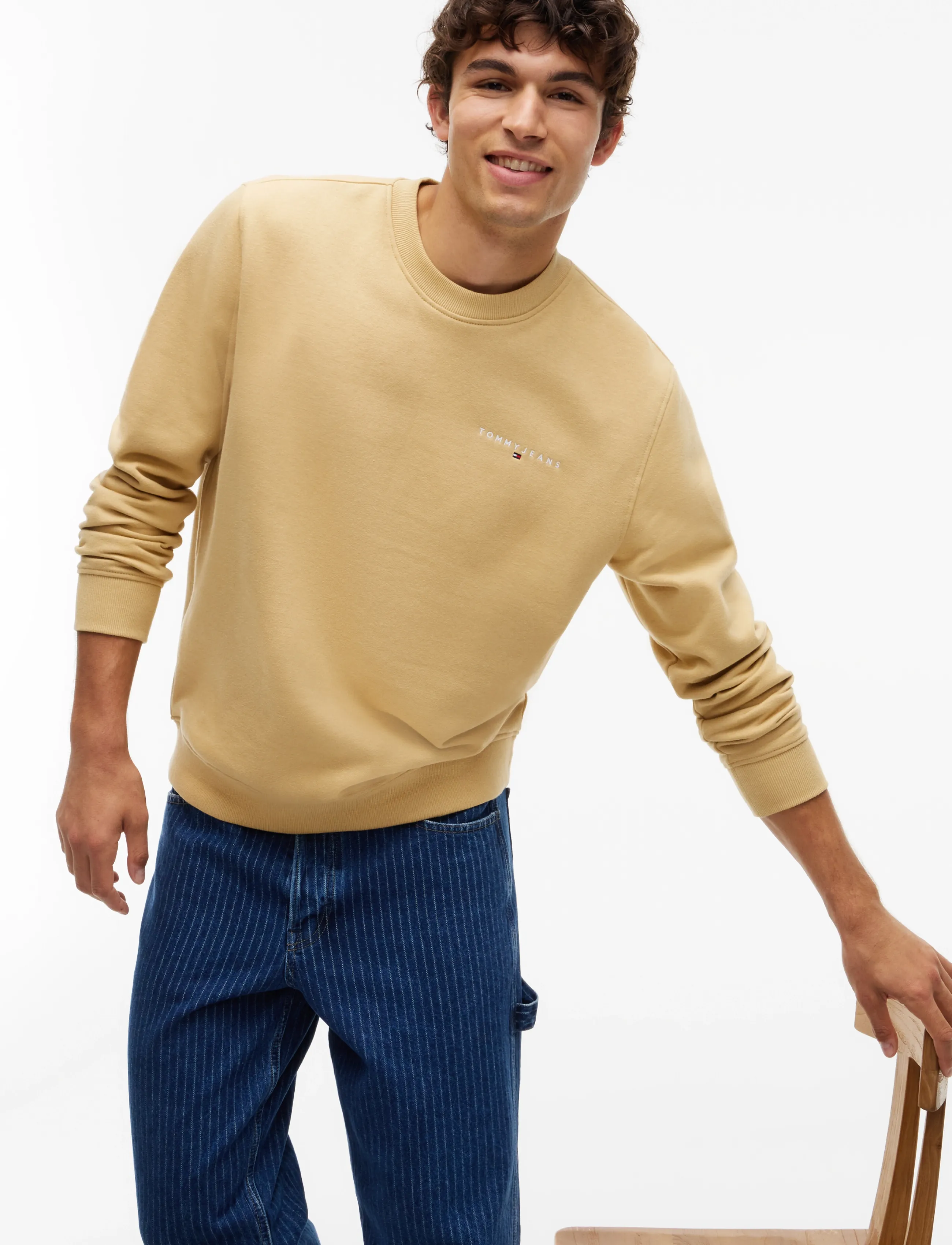 Tommy Jeans - TJM REG LINEAR CREW EXT - shoppa efter stil - sandy beige - 3
