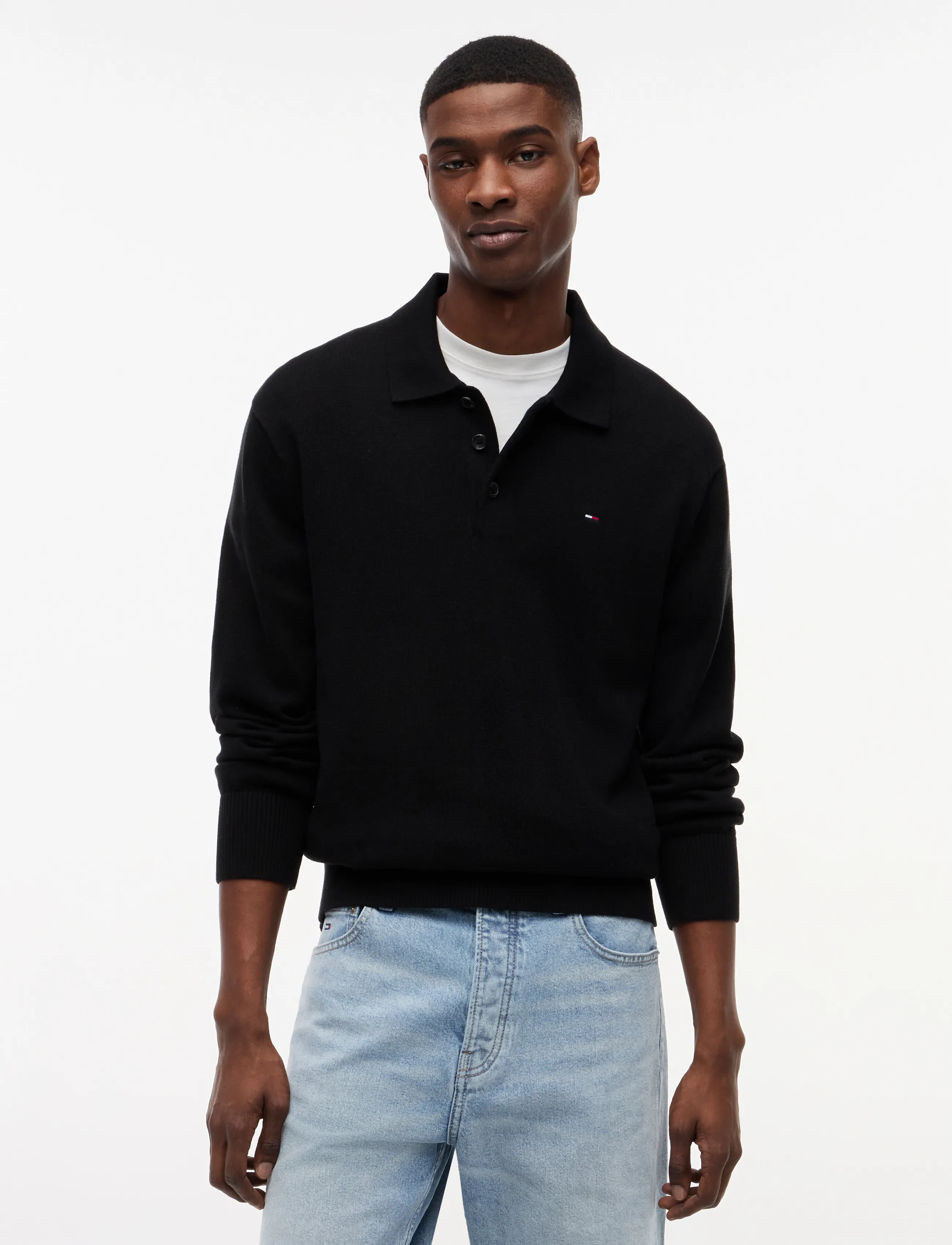 Tommy Jeans TJM SLIM ESSENTIAL POLO SWTR EXT - Pikéer - BLACK / black