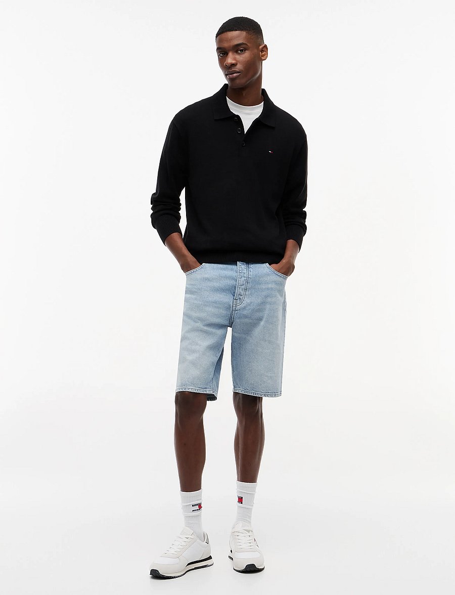 Tommy Jeans - TJM SLIM ESSENTIAL POLO SWTR EXT - langärmelig - black - 4