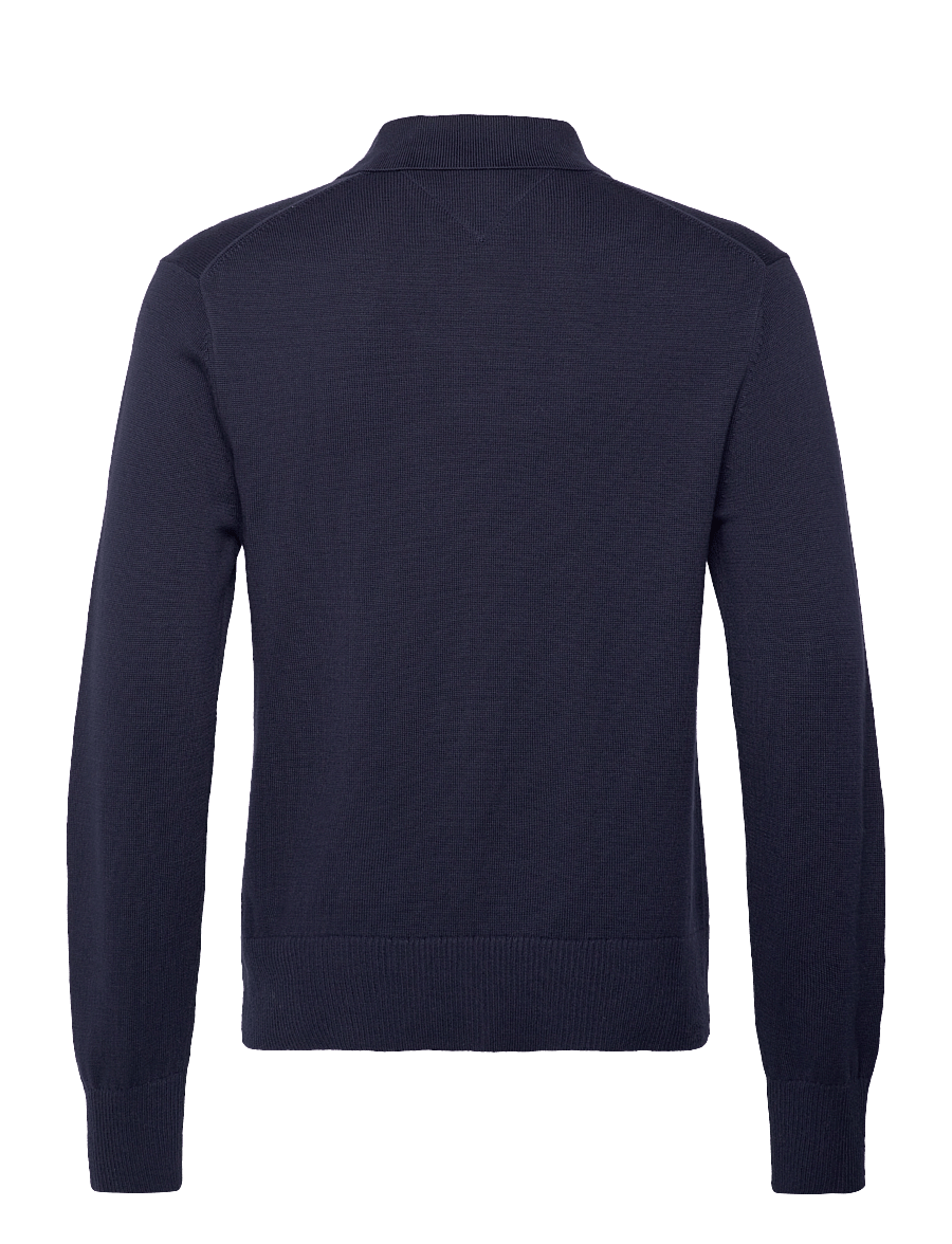 Tommy Jeans - TJM SLIM ESSENTIAL POLO SWTR EXT - pikkade varrukatega polod - dark blue - 2