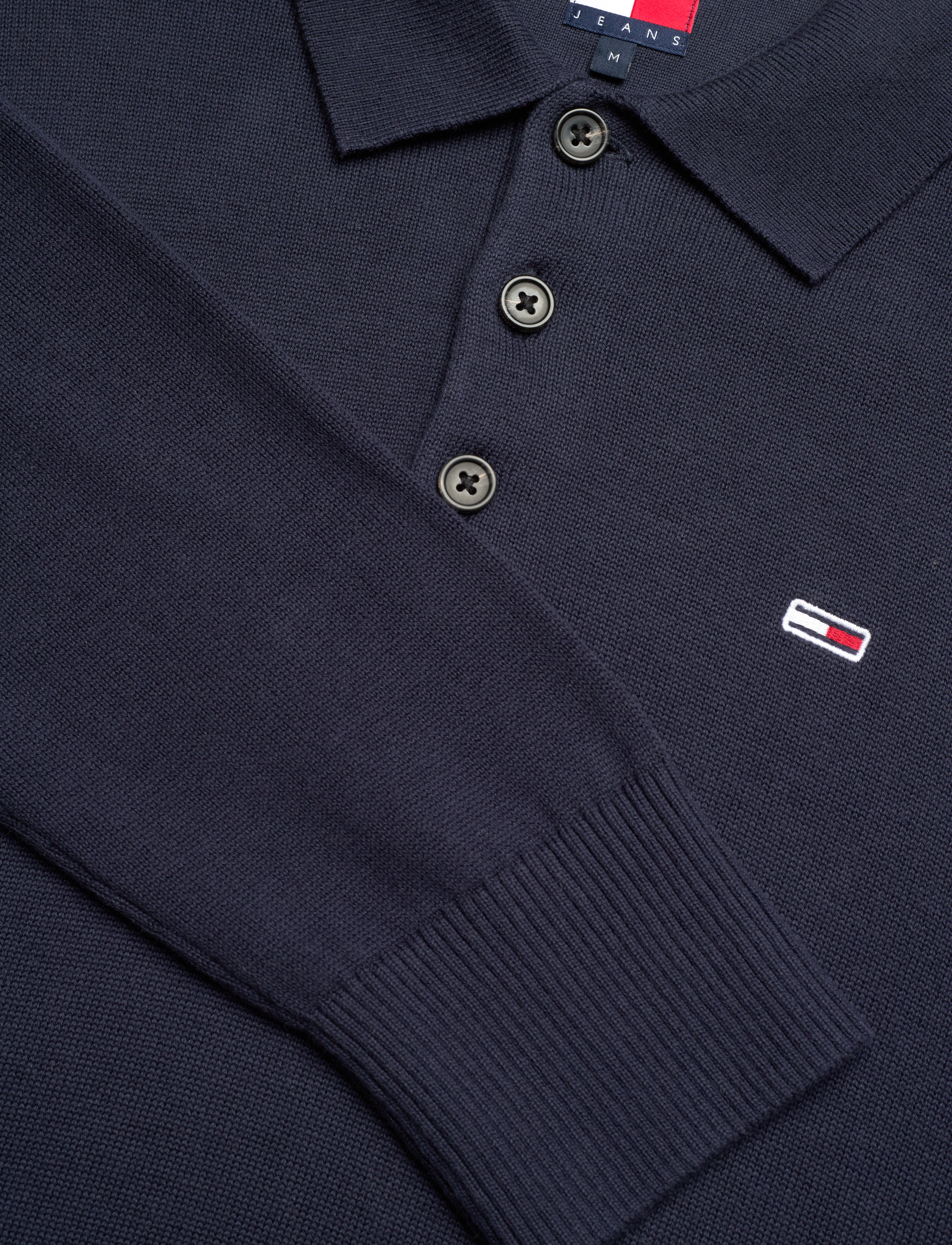 Tommy Jeans - TJM SLIM ESSENTIAL POLO SWTR EXT - pikkade varrukatega polod - dark blue - 5