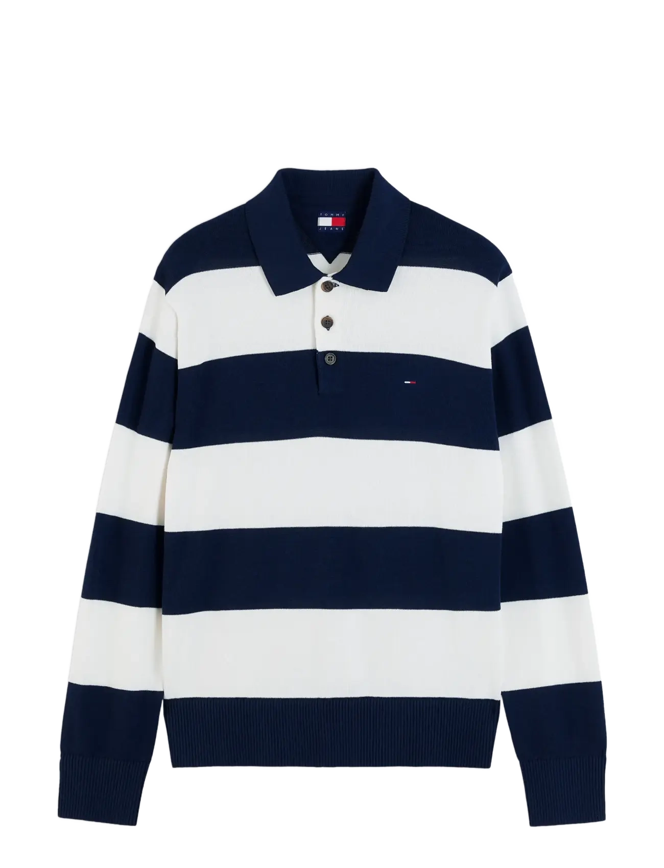 Tommy Jeans - TJM SLIM ESSENTIAL POLO SWTR EXT - pikkade varrukatega polod - dark blue stripe - 1