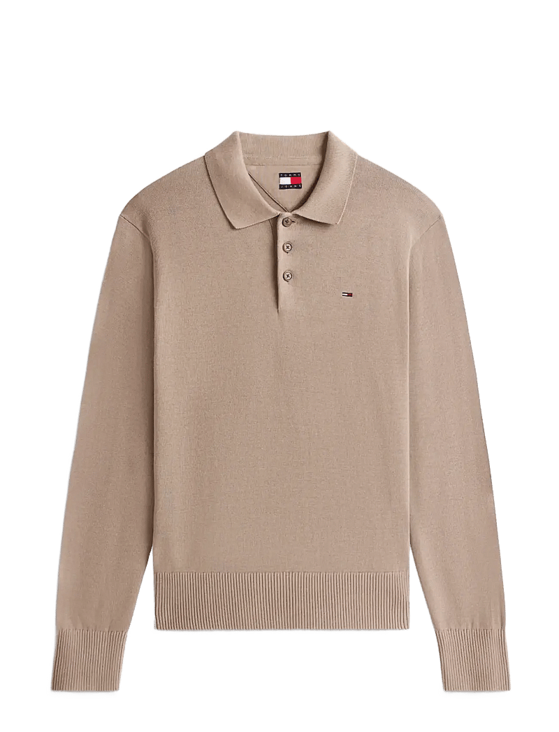 Tommy Jeans - TJM SLIM ESSENTIAL POLO SWTR EXT - långärmade pikéer - ivy mink - 1