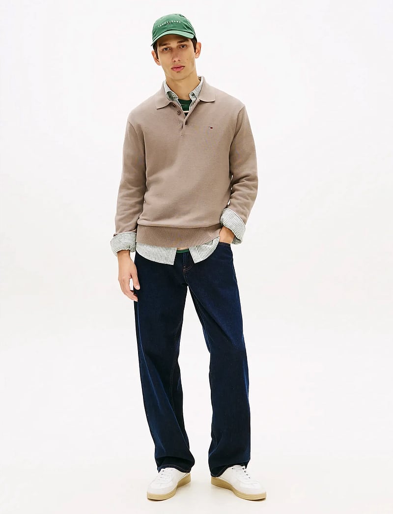 Tommy Jeans - TJM SLIM ESSENTIAL POLO SWTR EXT - långärmade pikéer - ivy mink - 3