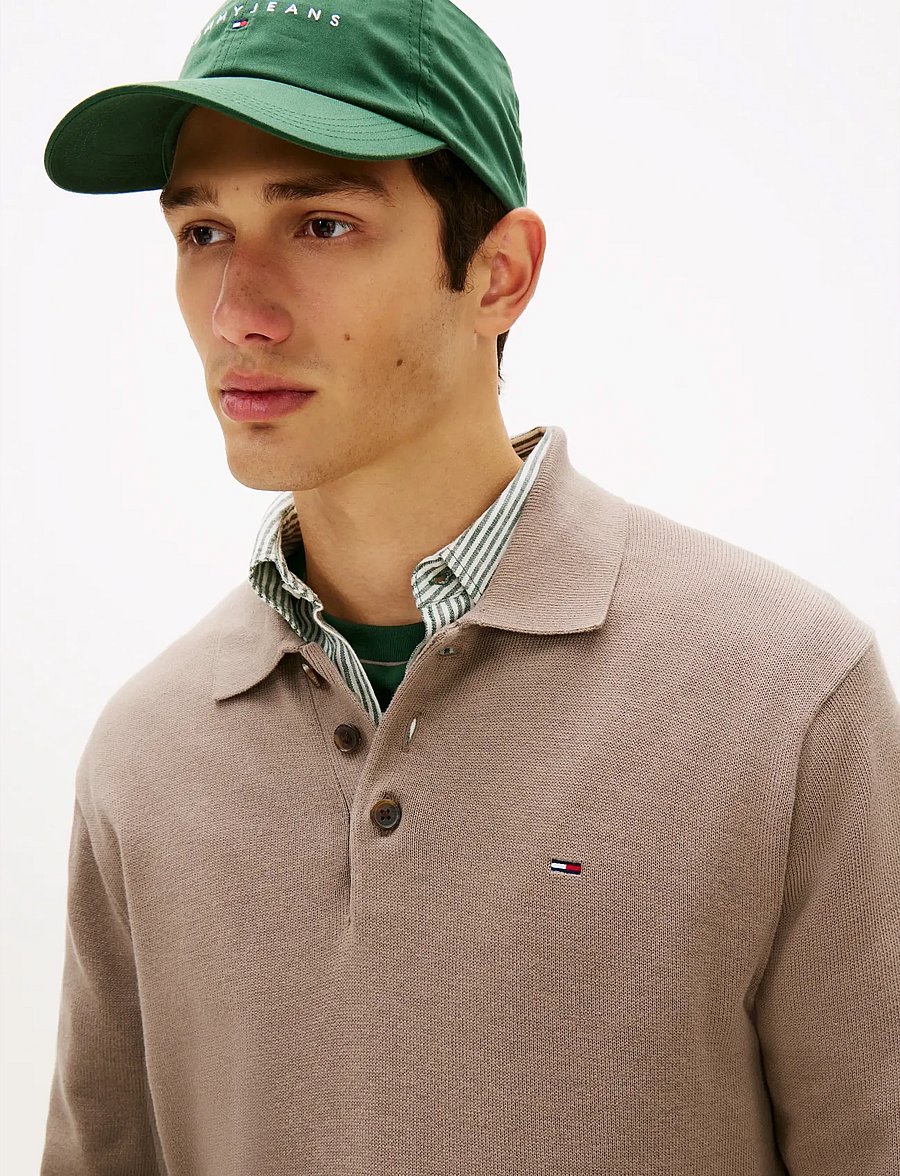 Tommy Jeans - TJM SLIM ESSENTIAL POLO SWTR EXT - langärmelig - ivy mink - 4