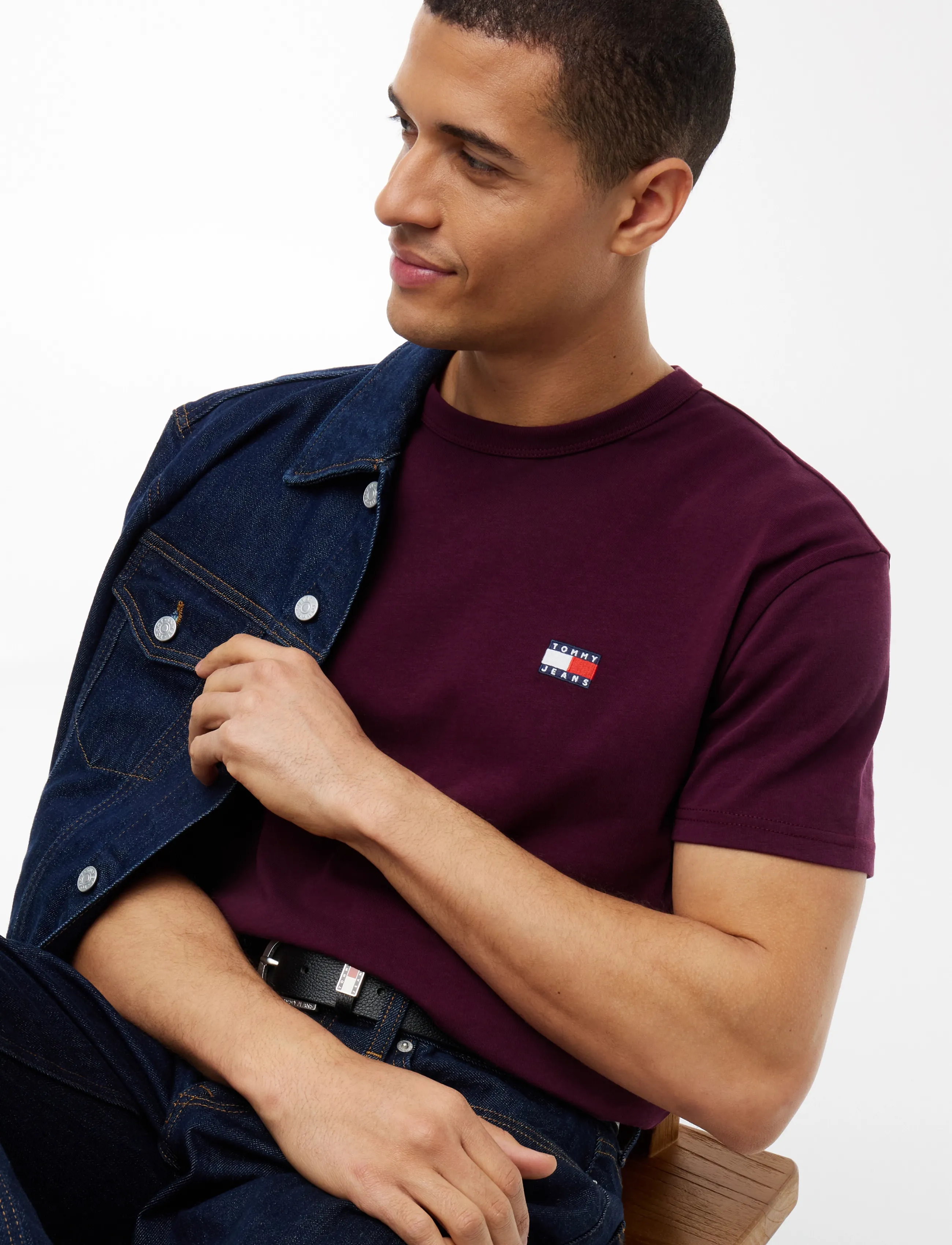 Tommy Jeans - TJM REG BADGE TEE EXT - lühikeste varrukatega t-särgid - calypso berry - 3