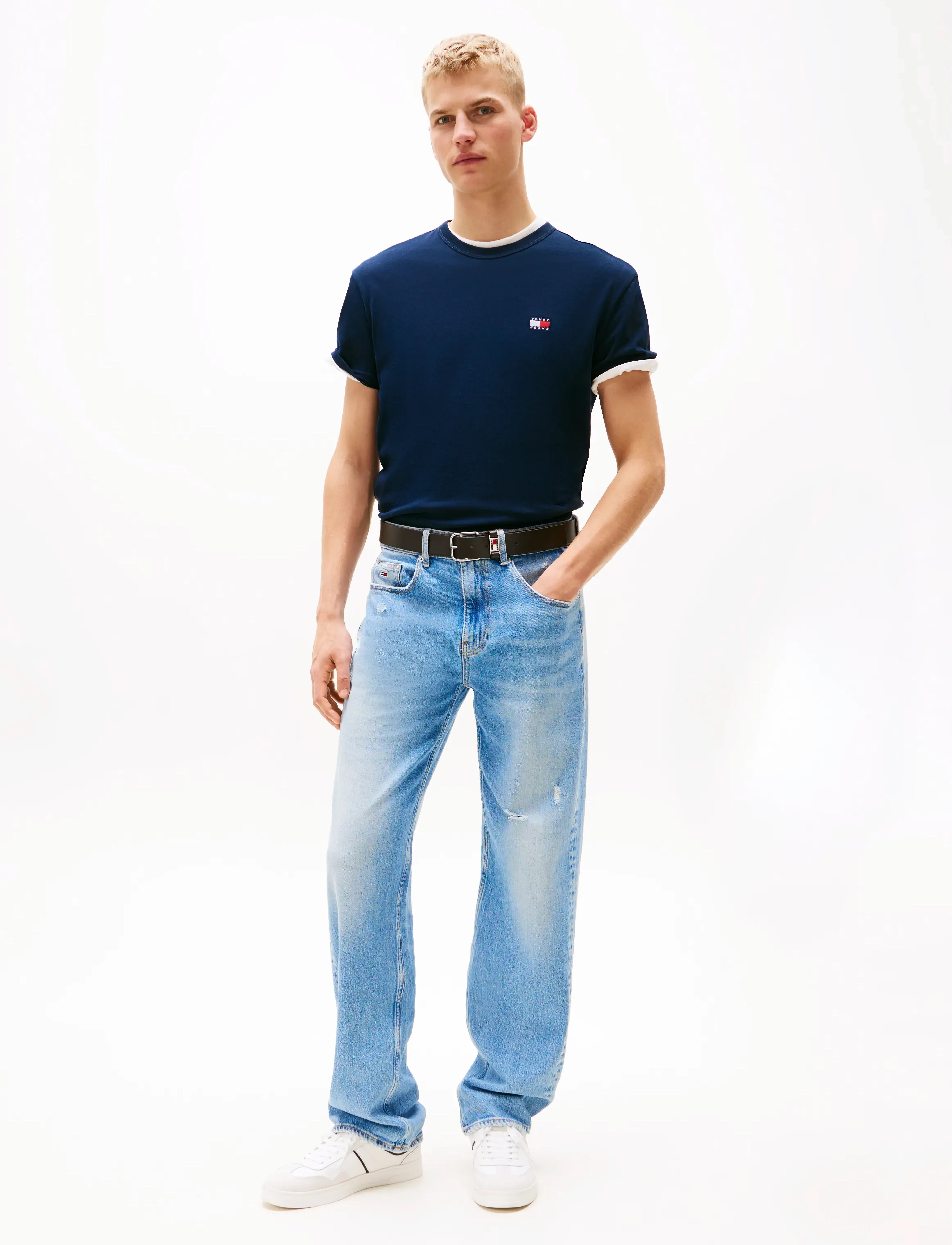 Tommy Jeans - TJM REG BADGE TEE EXT - kurzärmelige t-shirts - dark blue - 3