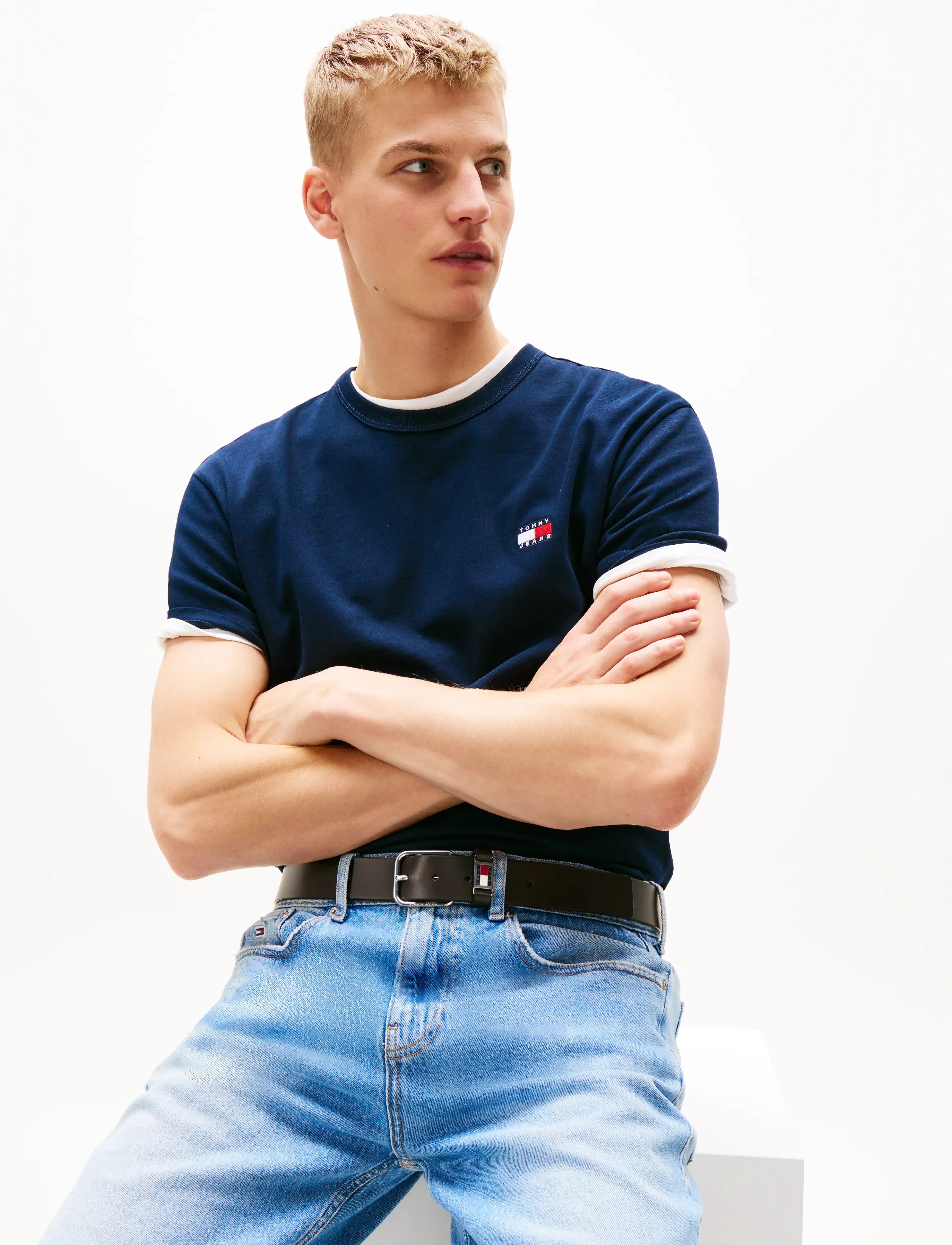 Tommy Jeans - TJM REG BADGE TEE EXT - kurzärmelige t-shirts - dark blue - 5