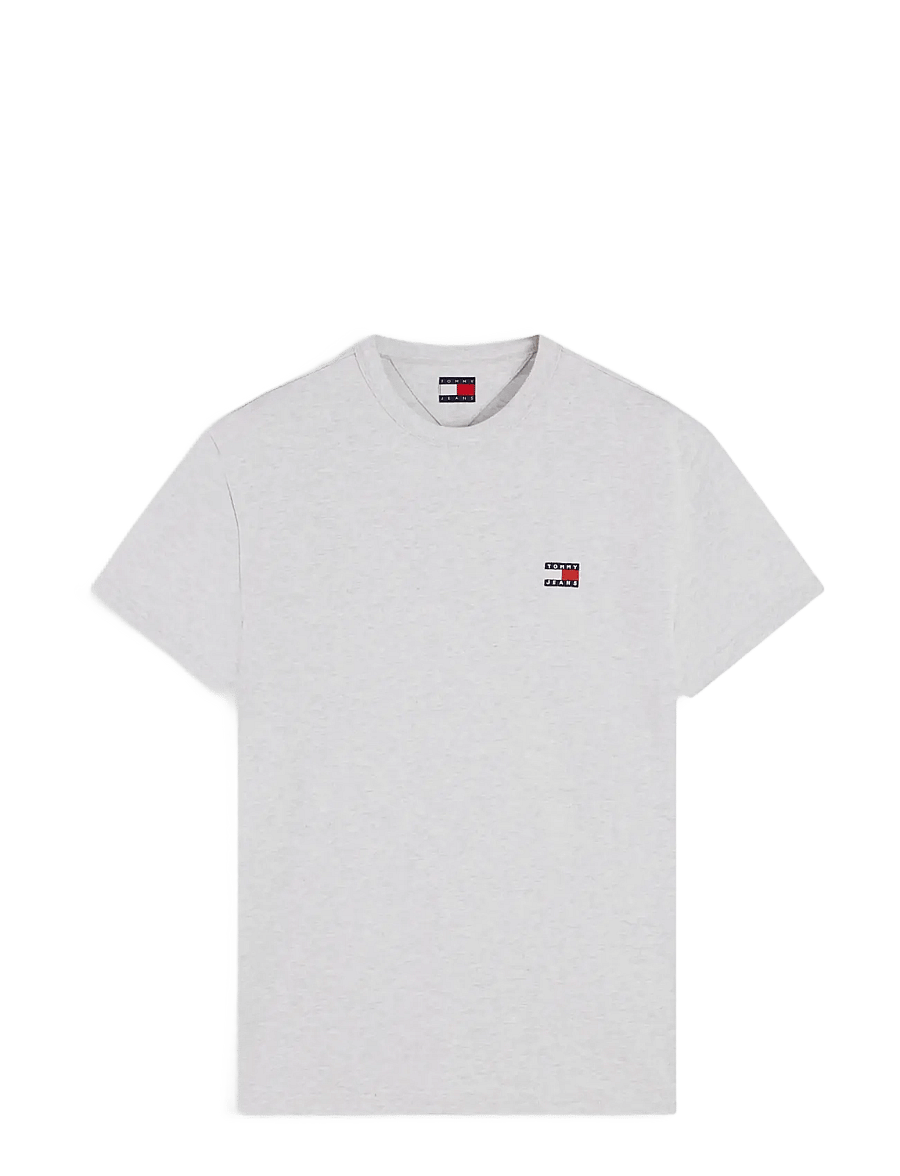 Tommy Jeans - TJM REG BADGE TEE EXT - kurzärmelige t-shirts - ice grey heather - 1