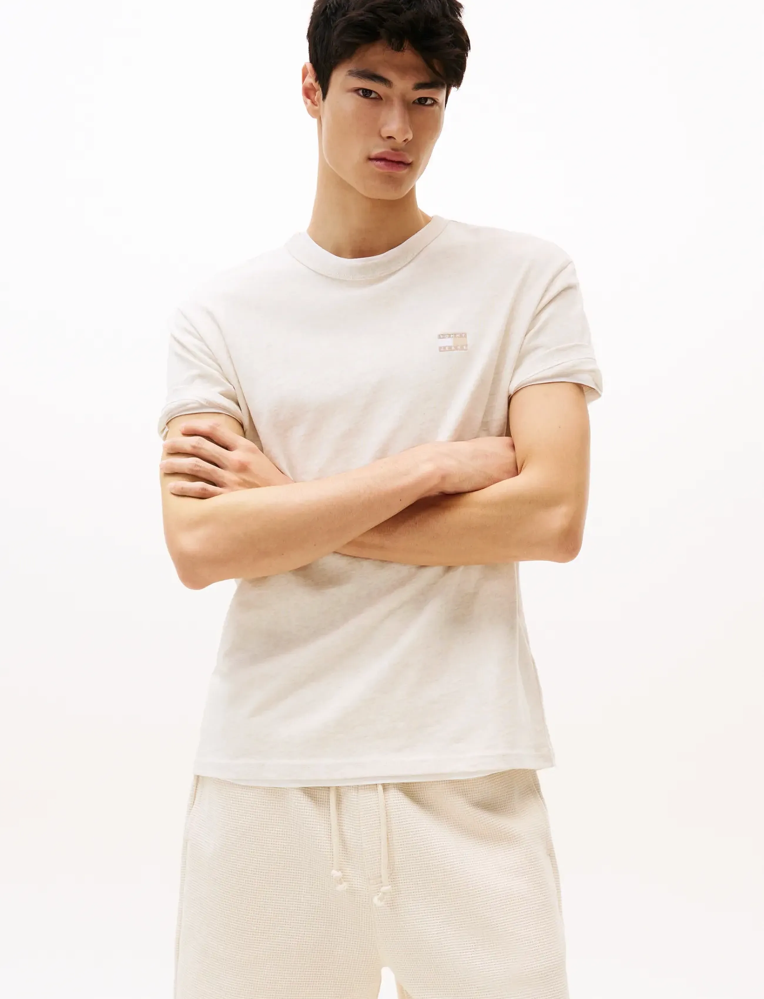 Tommy Jeans - TJM REG BADGE TEE EXT - alhaisimmat hinnat - oat marl htr tonal - 0