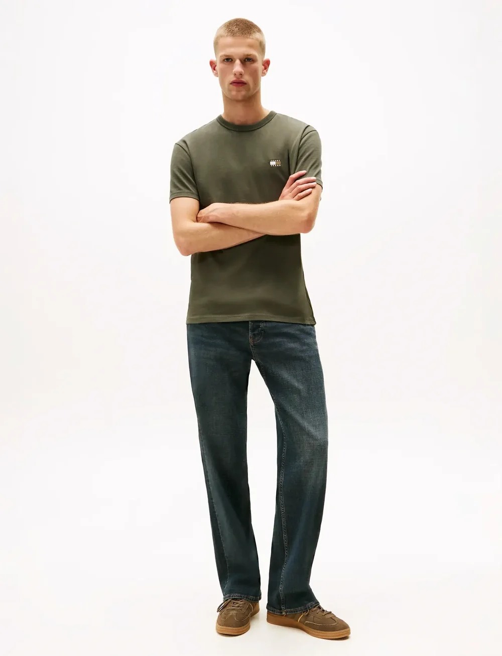 Tommy Jeans - TJM REG BADGE TEE EXT - krótki rękaw - pewter green tonal - 3