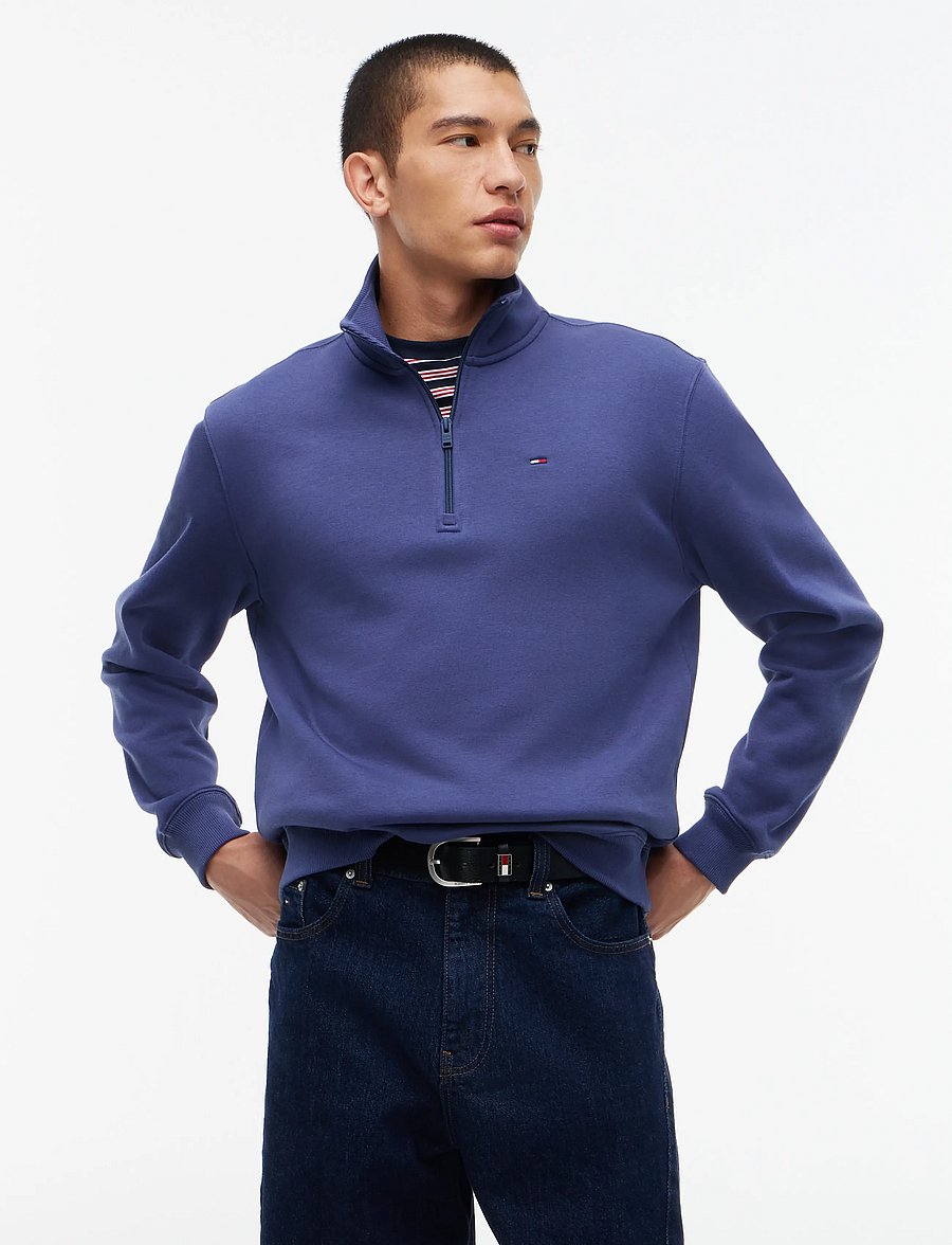 Tommy Jeans - TJM REG FLEECE 1/4ZIP MOCK EXT - teddytröjor - basic navy - 0